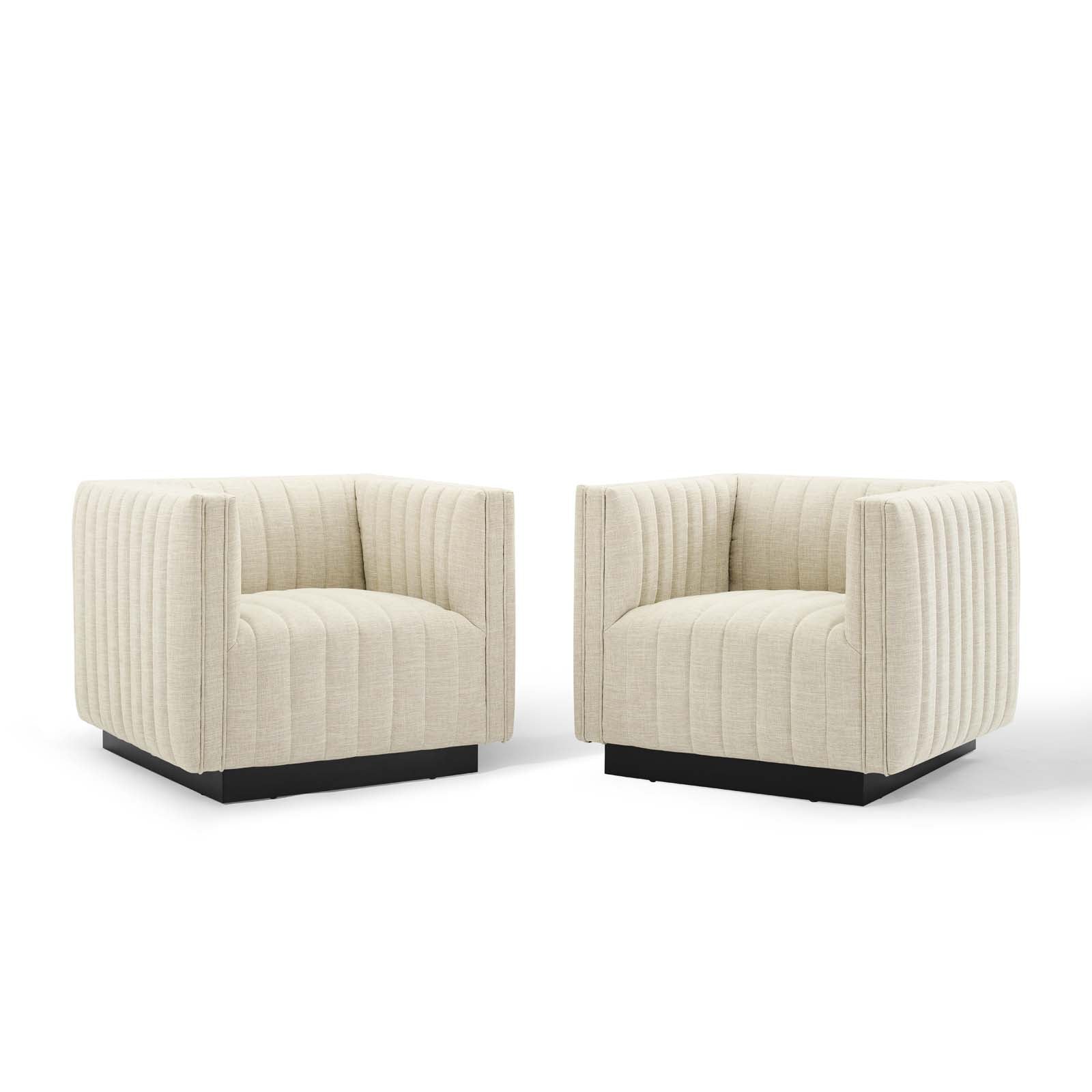 Conjure Tufted Armchair Upholstered Fabric Set of 2 - East Shore Modern Home Furnishings