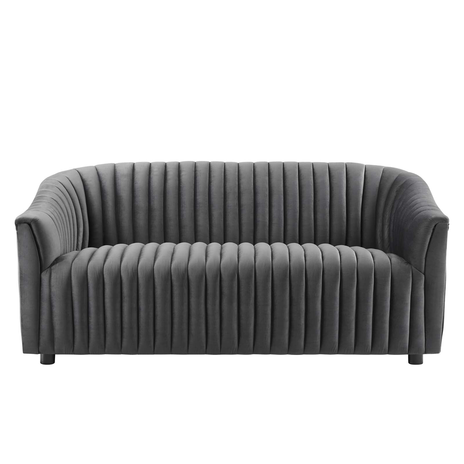 Announce Performance Velvet Channel Tufted Loveseat