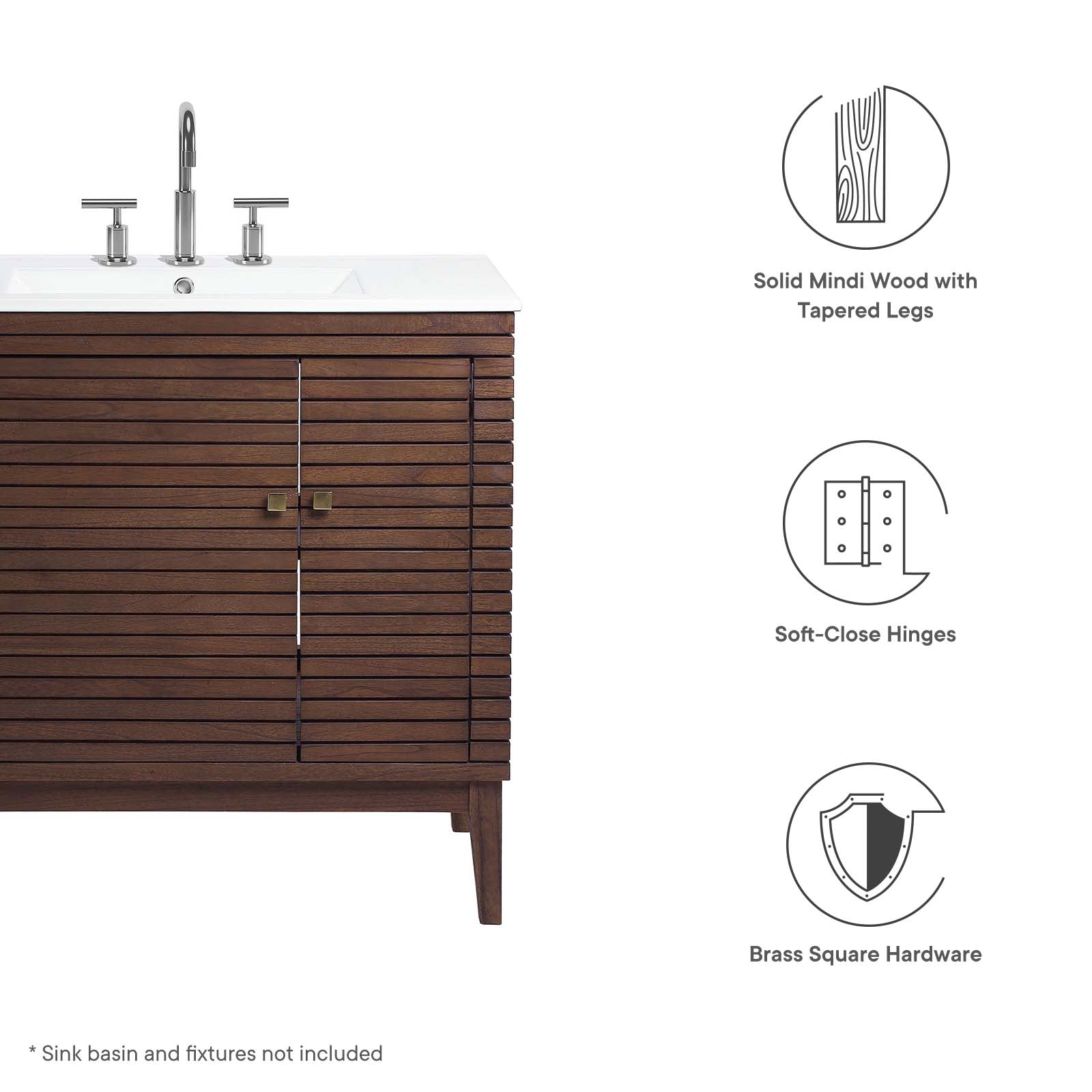 Ledger 36" Wood Bathroom Vanity Cabinet (Sink Basin Not Included) - East Shore Modern Home Furnishings