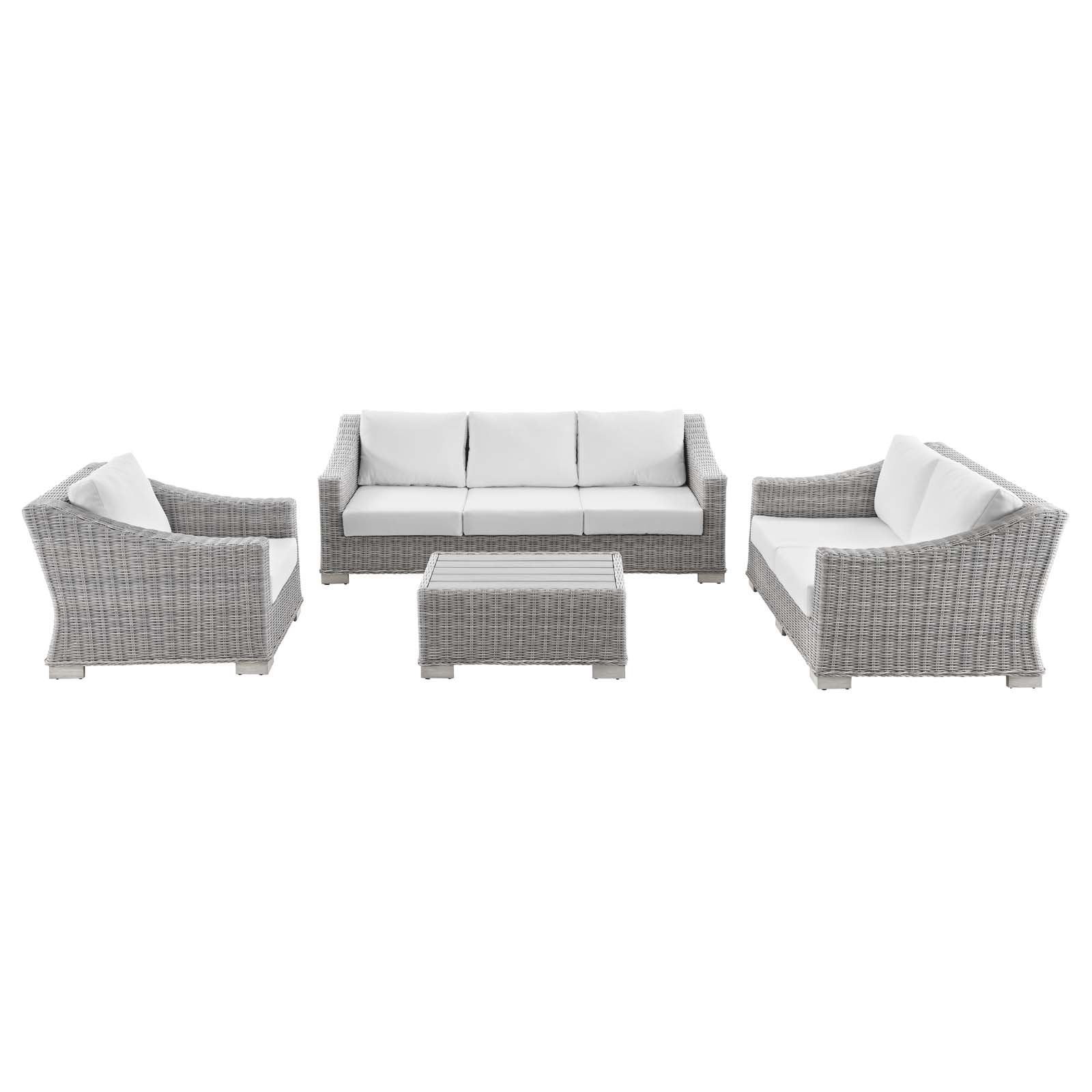 Conway 4-Piece Outdoor Patio Wicker Rattan Furniture Set - East Shore Modern Home Furnishings