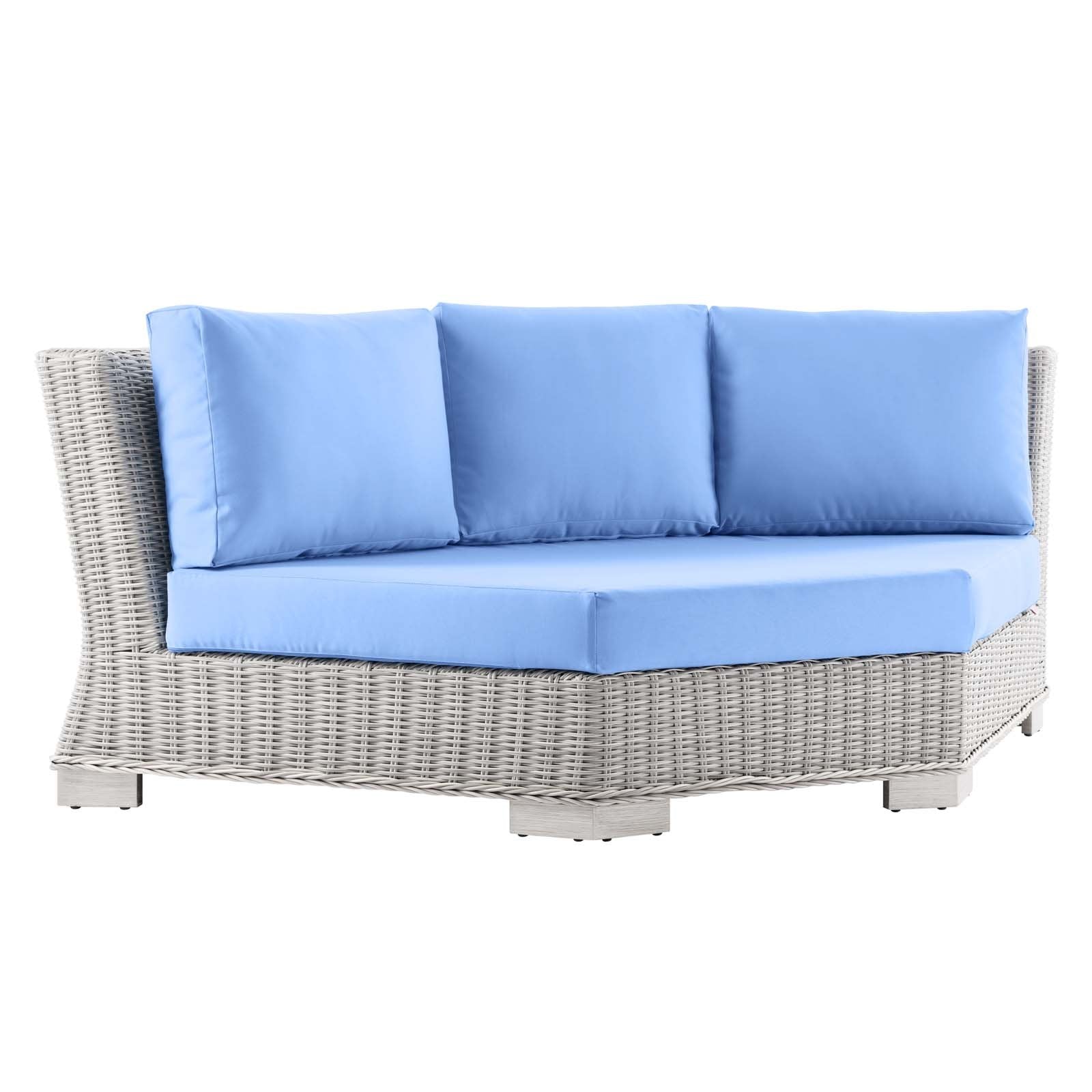Conway Outdoor Patio Wicker Rattan 6-Piece Sectional Sofa Furniture Set