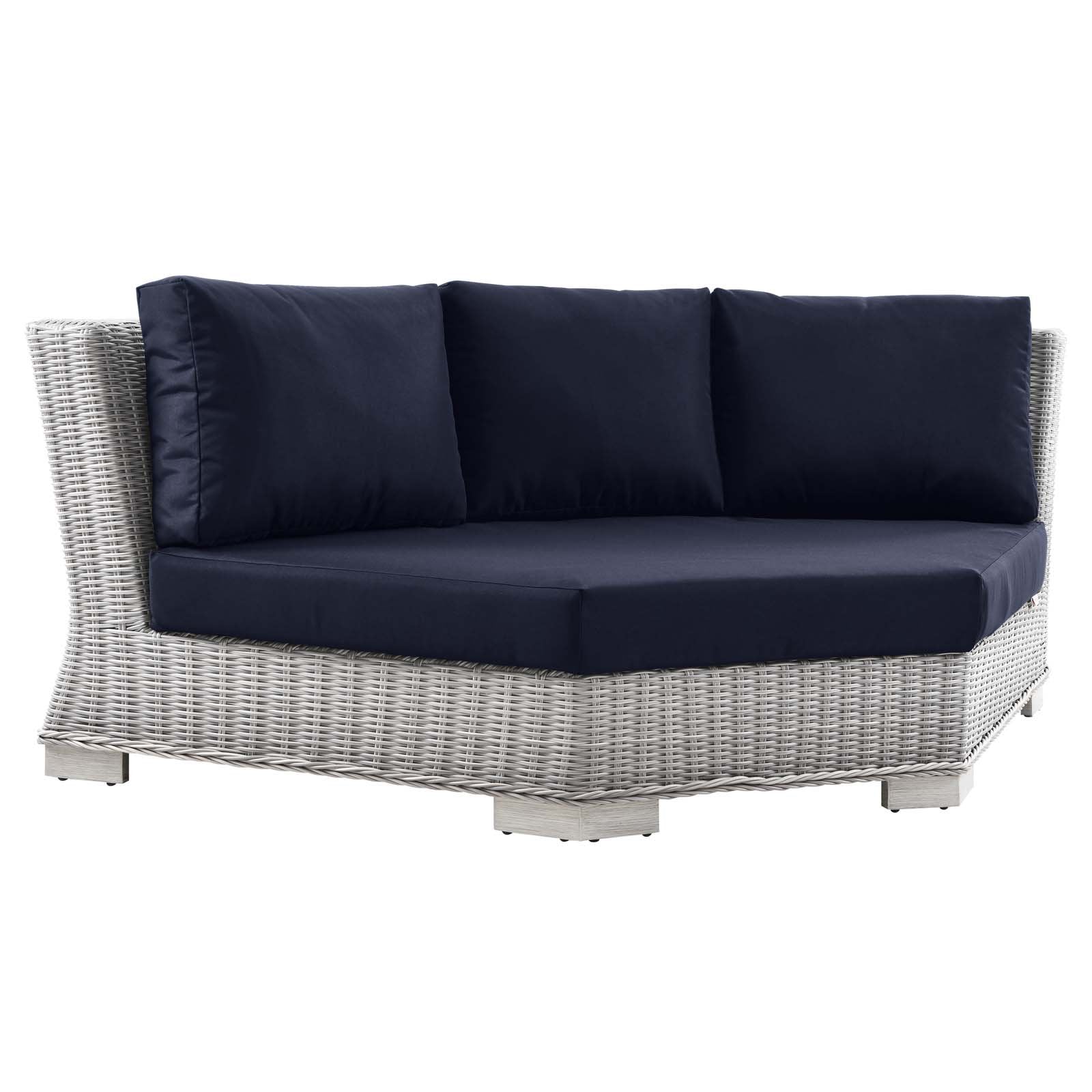 Conway Outdoor Patio Wicker Rattan 6-Piece Sectional Sofa Furniture Set