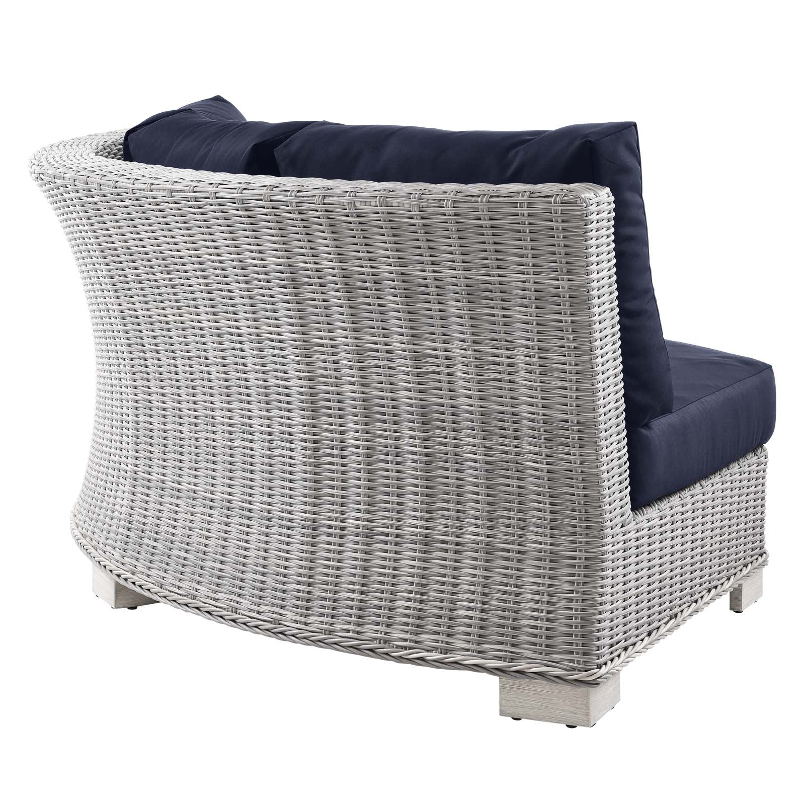 Conway Outdoor Patio Wicker Rattan 6-Piece Sectional Sofa Furniture Set