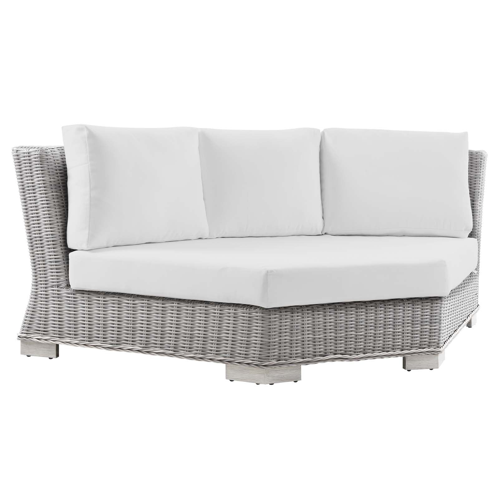Conway Outdoor Patio Wicker Rattan 6-Piece Sectional Sofa Furniture Set
