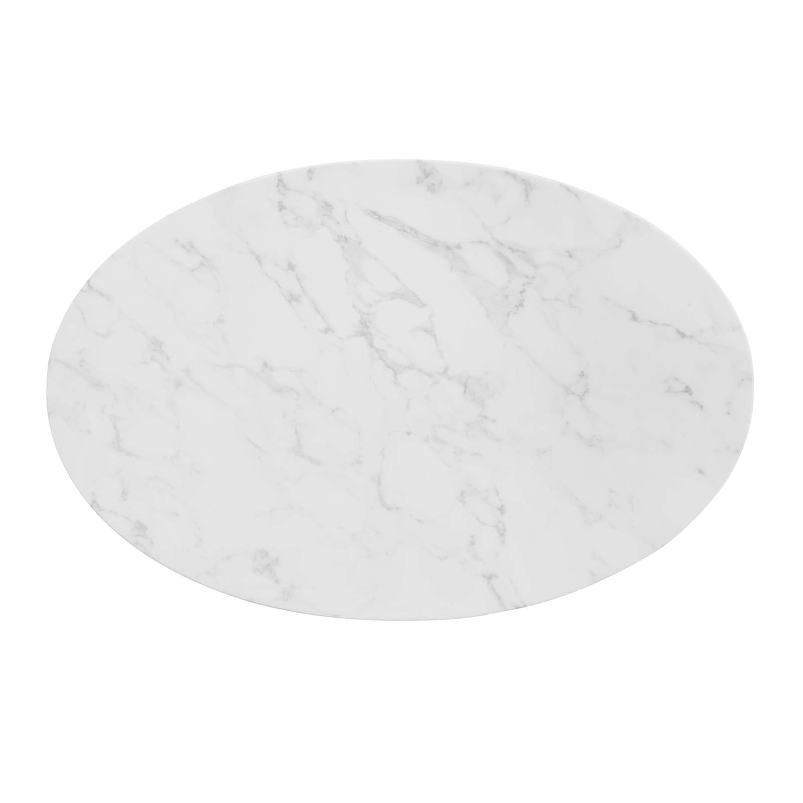 Zinque 42" Oval Artificial Marble Dining Table - East Shore Modern Home Furnishings