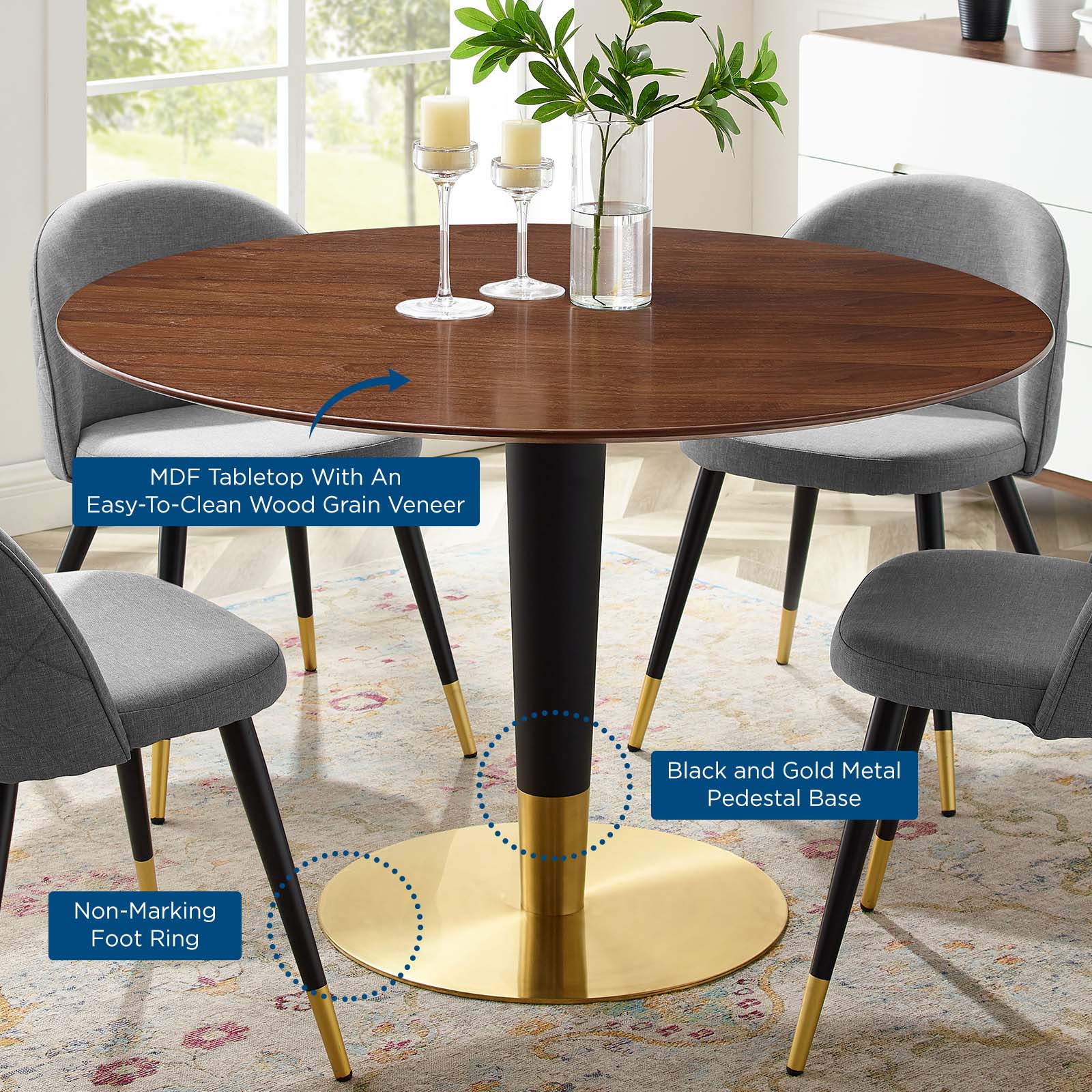 Zinque 47" Dining Table - East Shore Modern Home Furnishings