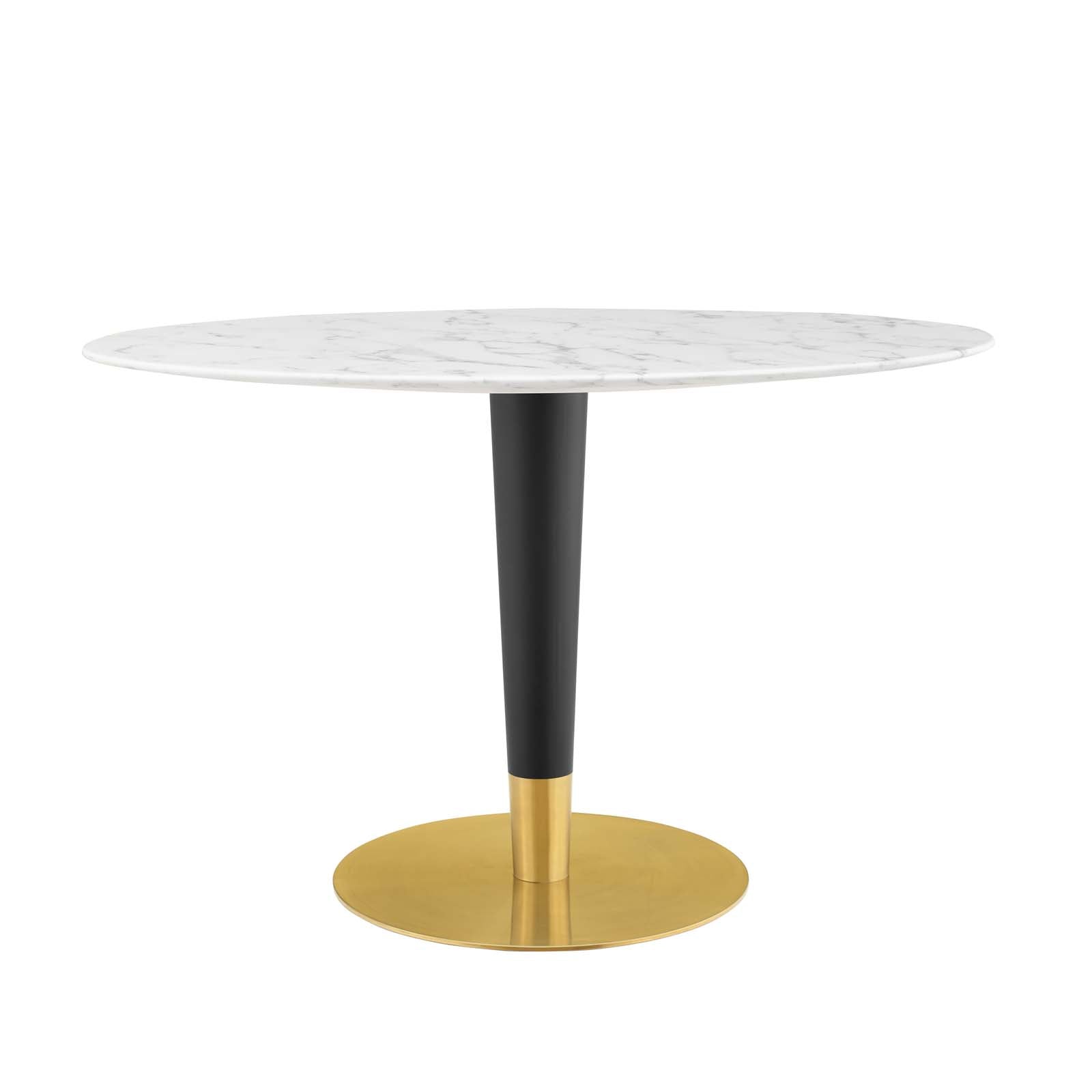 Zinque 48" Oval Artificial Marble Dining Table - East Shore Modern Home Furnishings