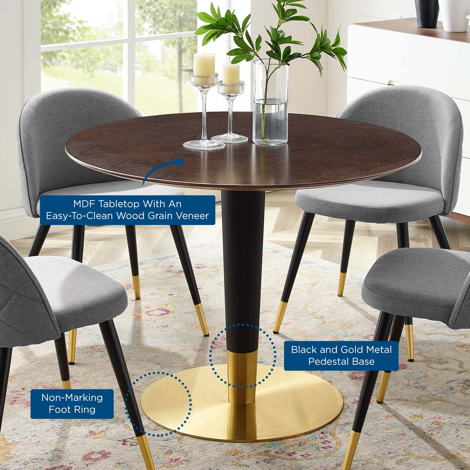 Zinque 40" Dining Table - East Shore Modern Home Furnishings