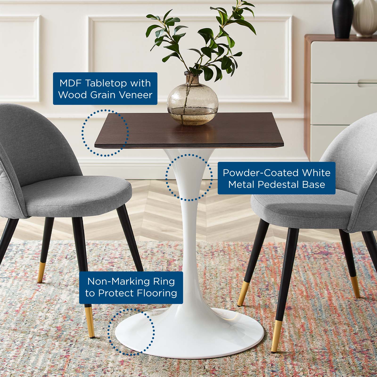 Lippa 24" Square Dining Table