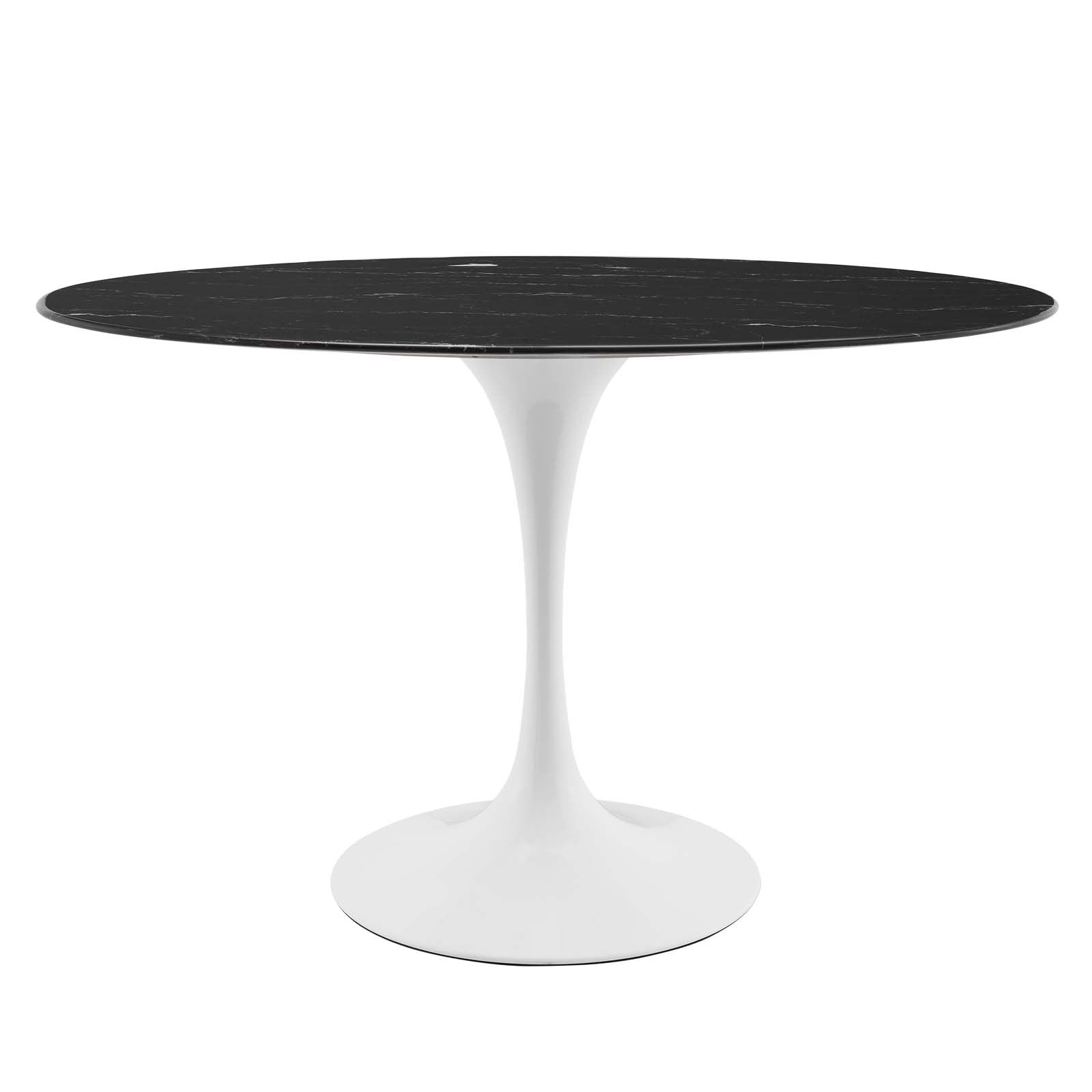 Lippa 48" Oval Artificial Marble Dining Table
