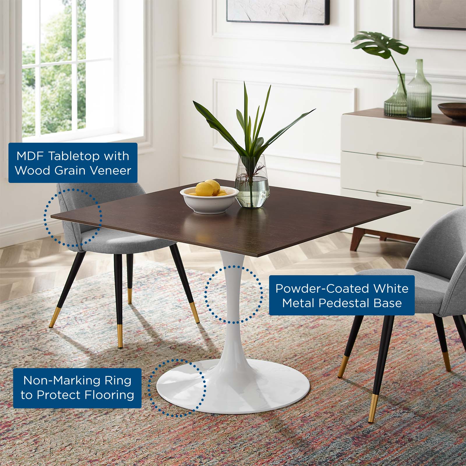 Lippa 40" Square Dining Table