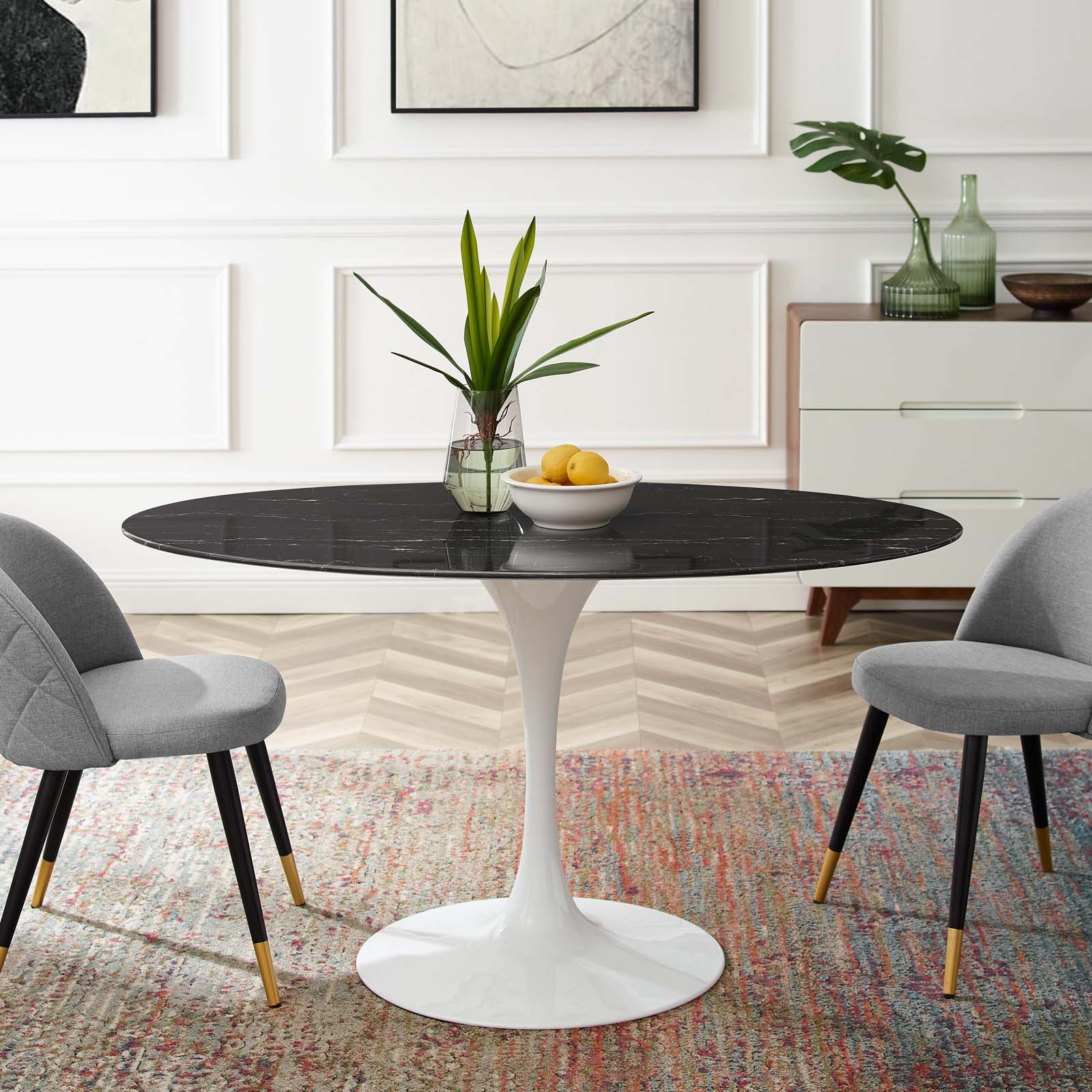 Lippa 54" Artificial Marble Dining Table - East Shore Modern Home Furnishings
