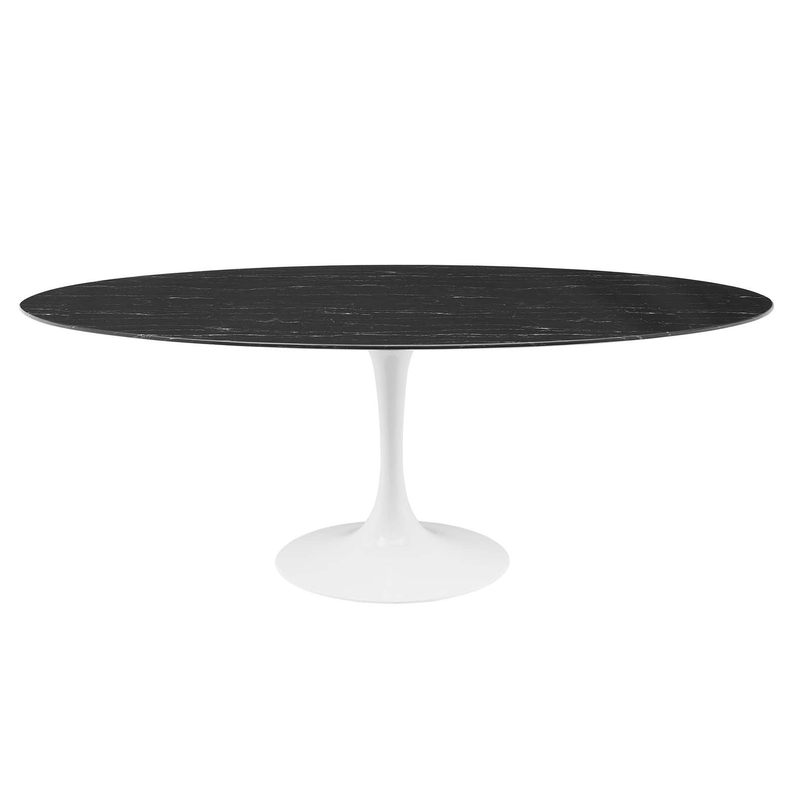 Lippa 78" Oval Artificial Marble Dining Table - East Shore Modern Home Furnishings