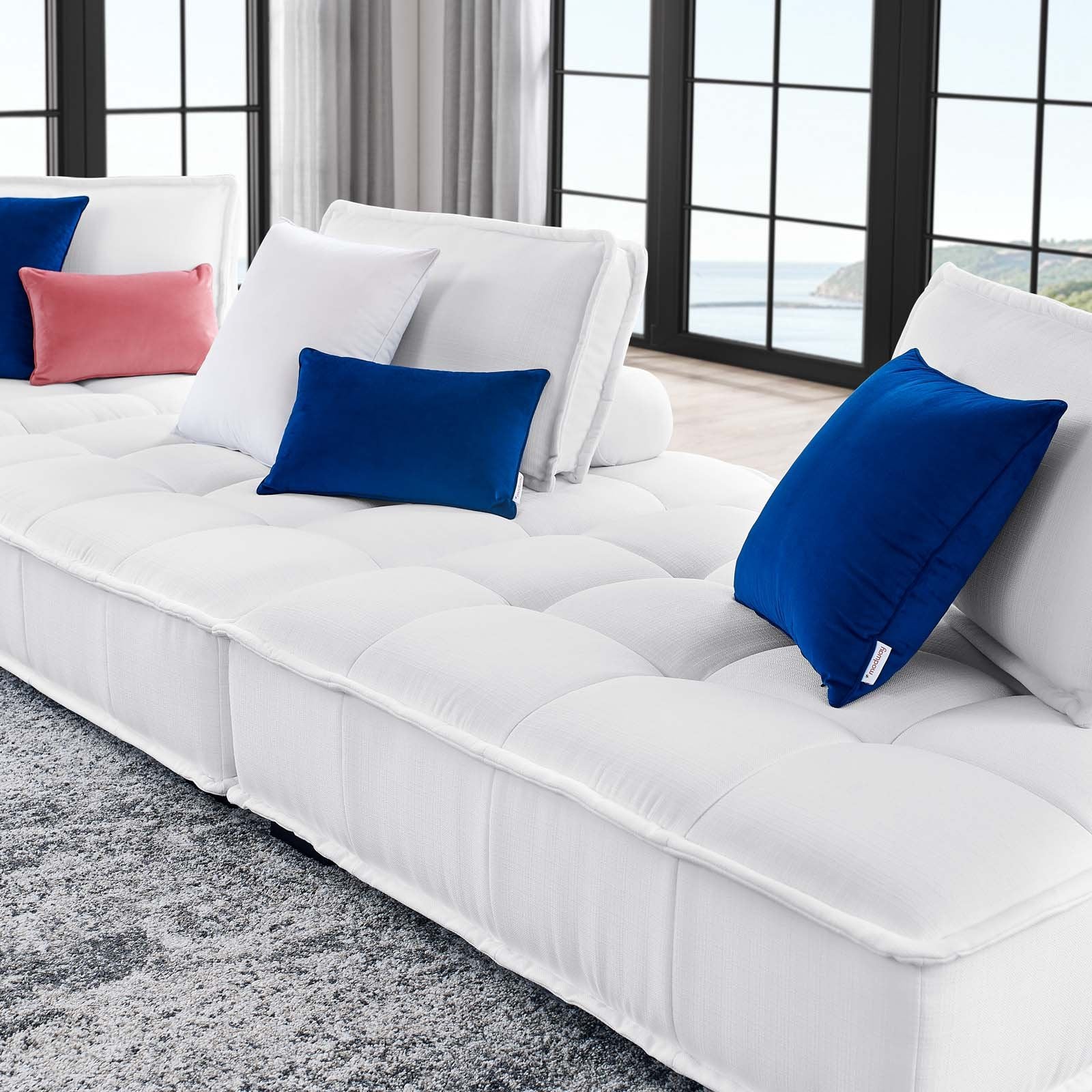 Saunter Tufted Fabric 3-Piece Sofa - East Shore Modern Home Furnishings