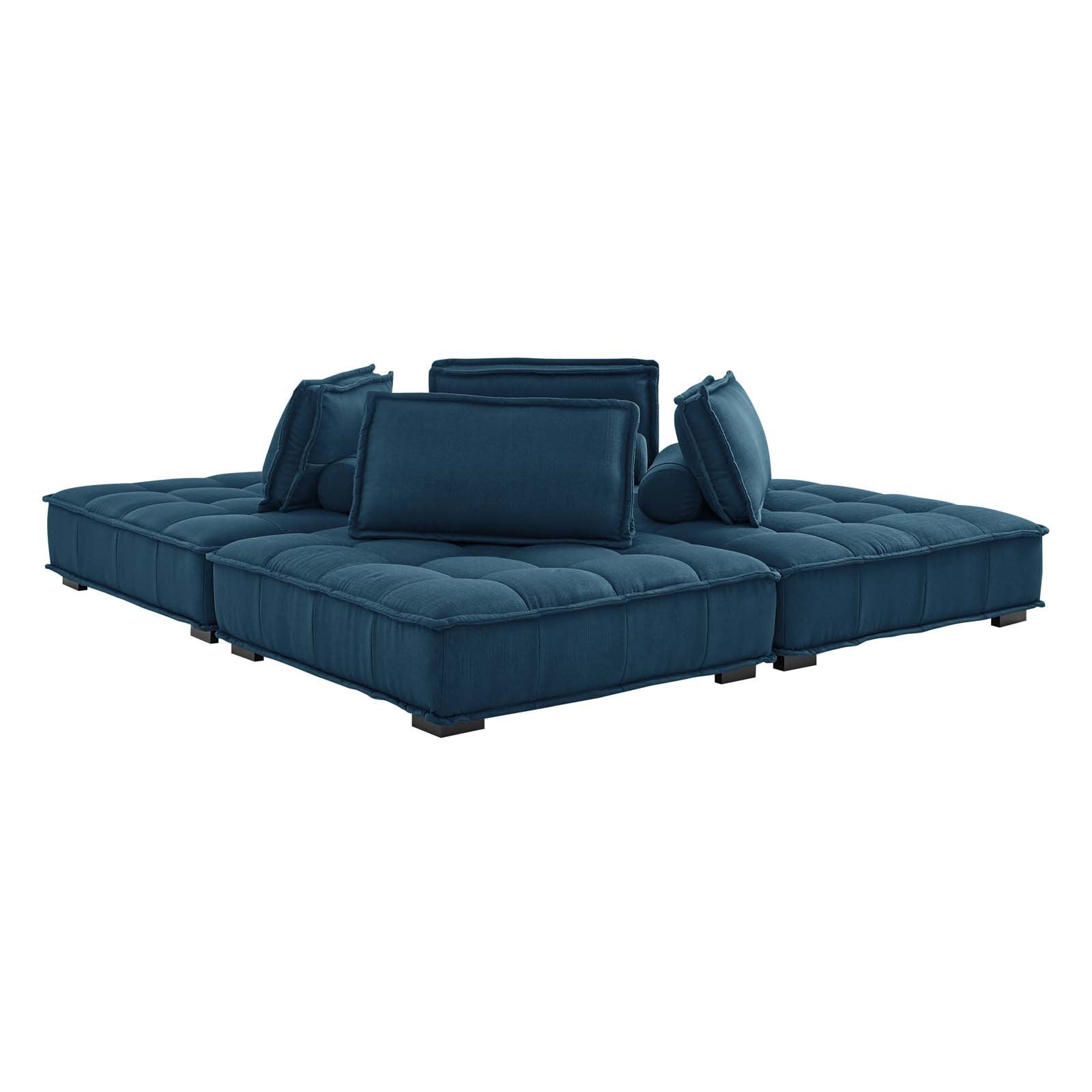 Saunter Tufted Fabric 4-Piece Sectional Sofa