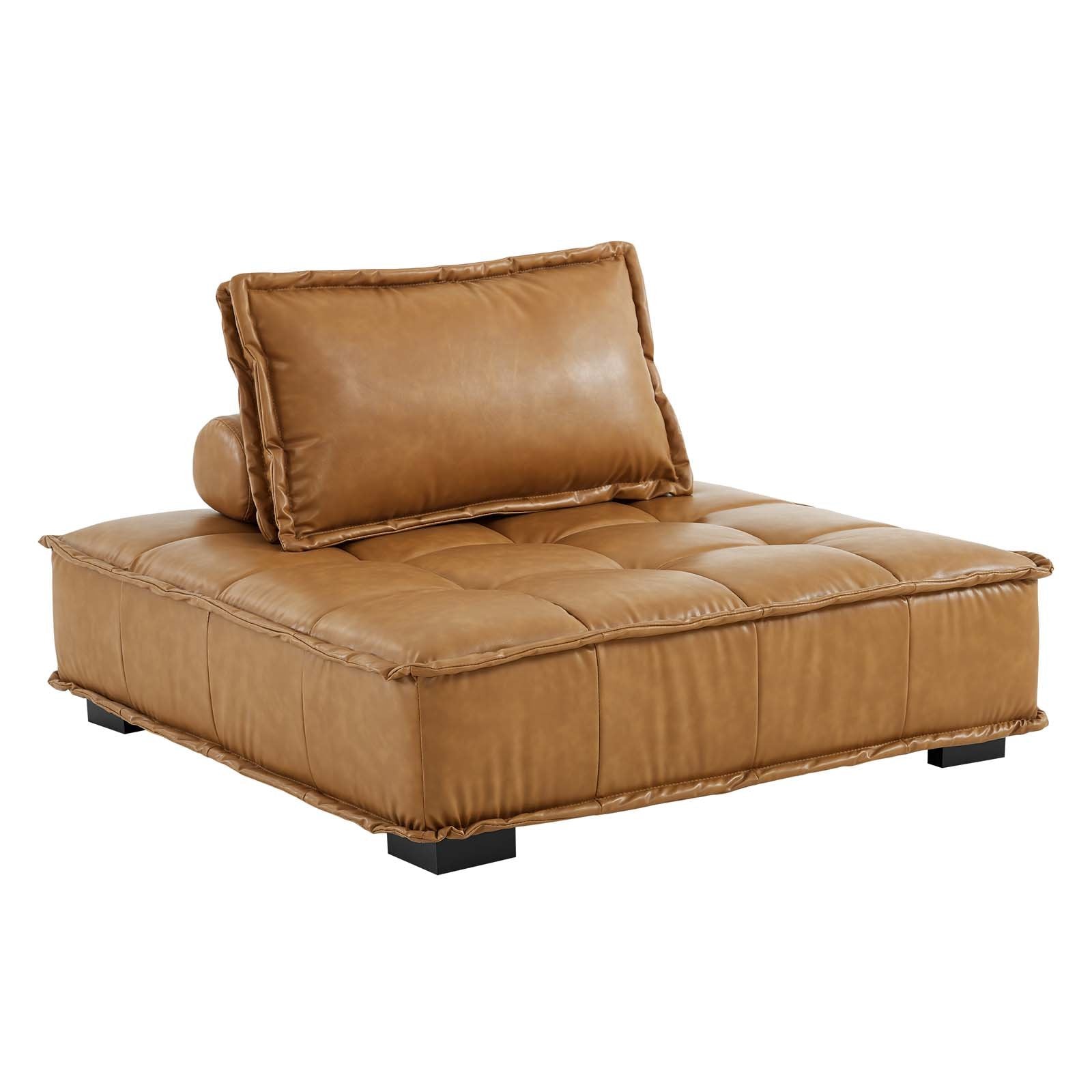 Saunter Tufted Vegan Leather 5-Piece Sectional Sofa