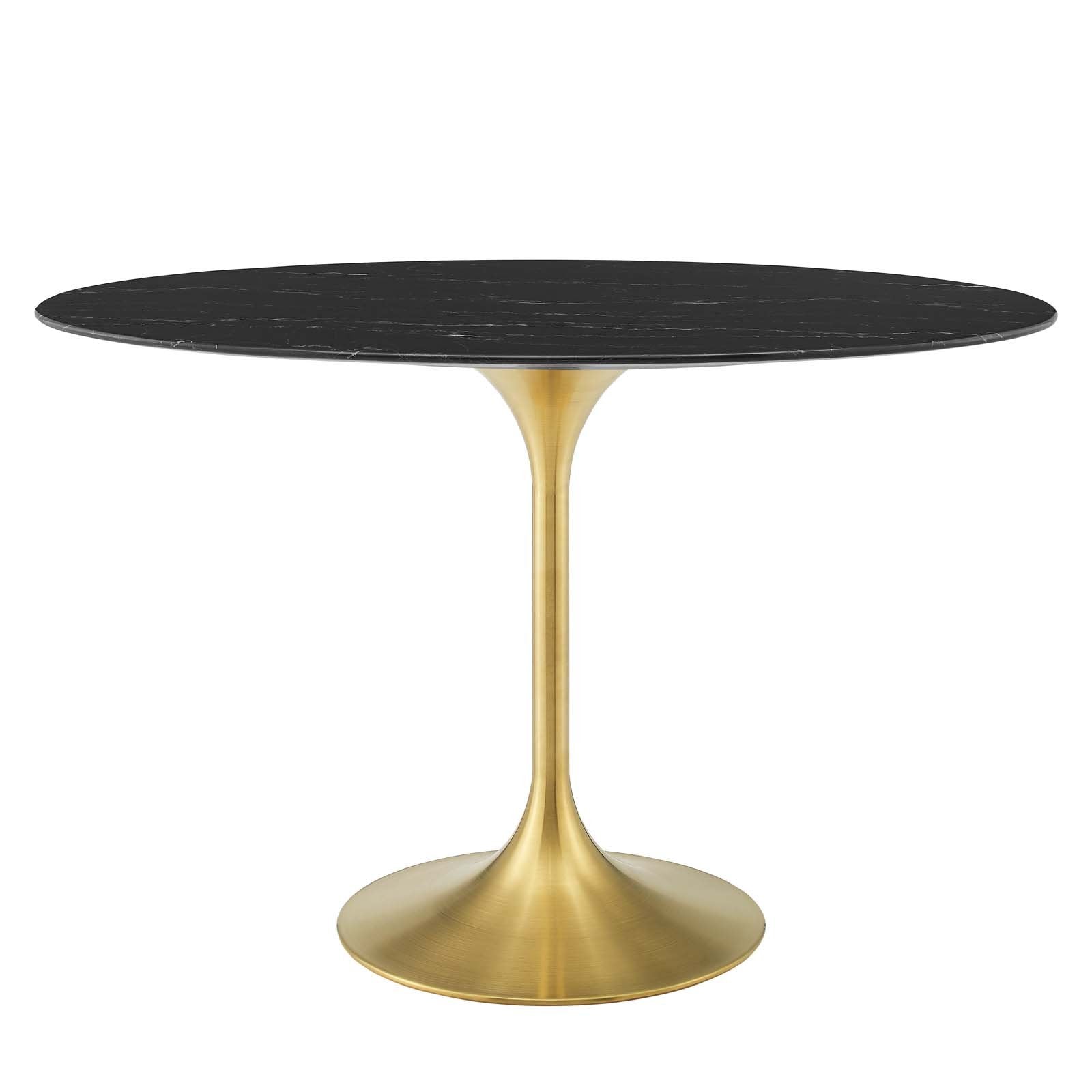 Lippa 48"  Oval Artificial Marble Dining Table
