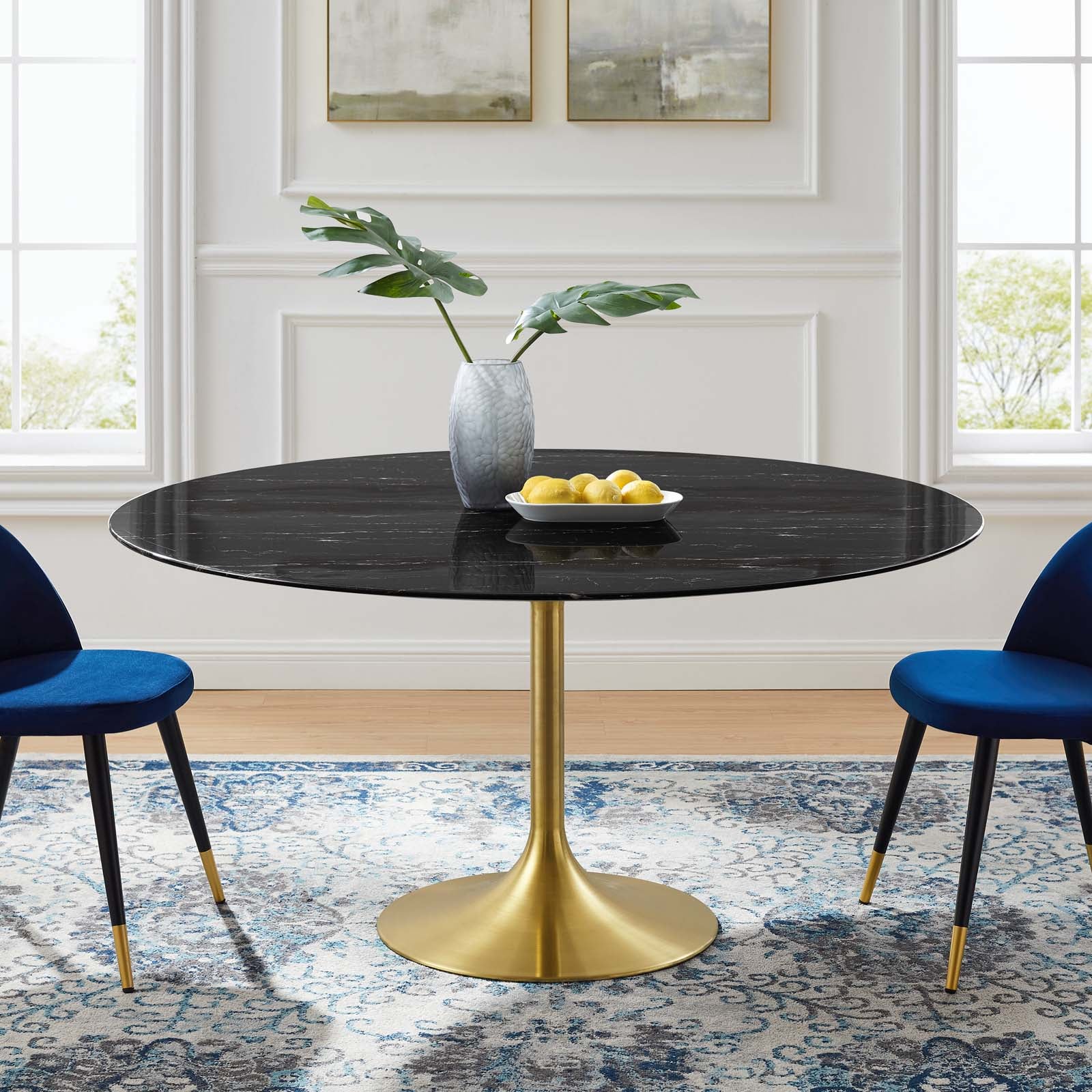 Lippa 60" Artificial Marble Dining Table - East Shore Modern Home Furnishings