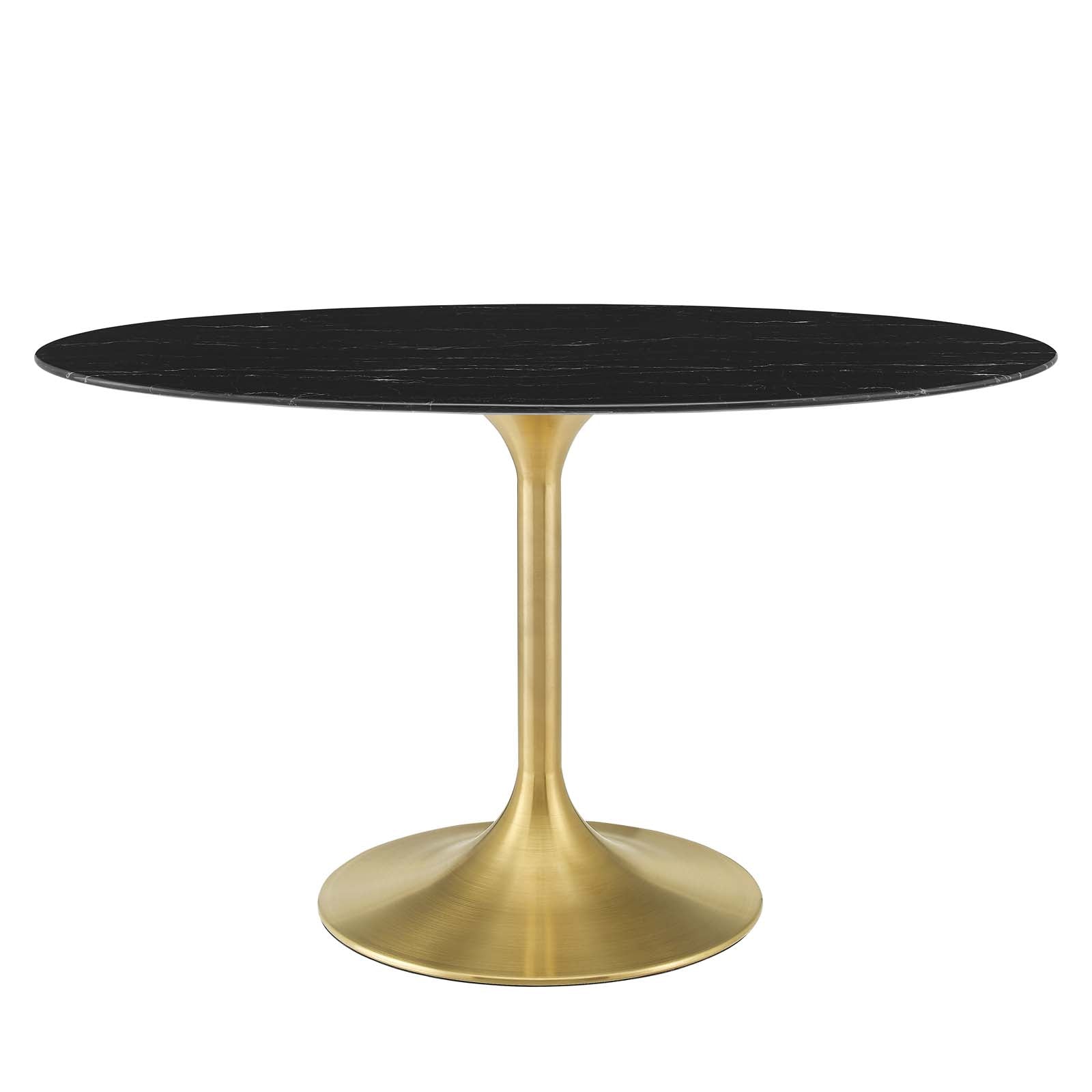Lippa 54" Oval Artificial Marble Dining Table - East Shore Modern Home Furnishings