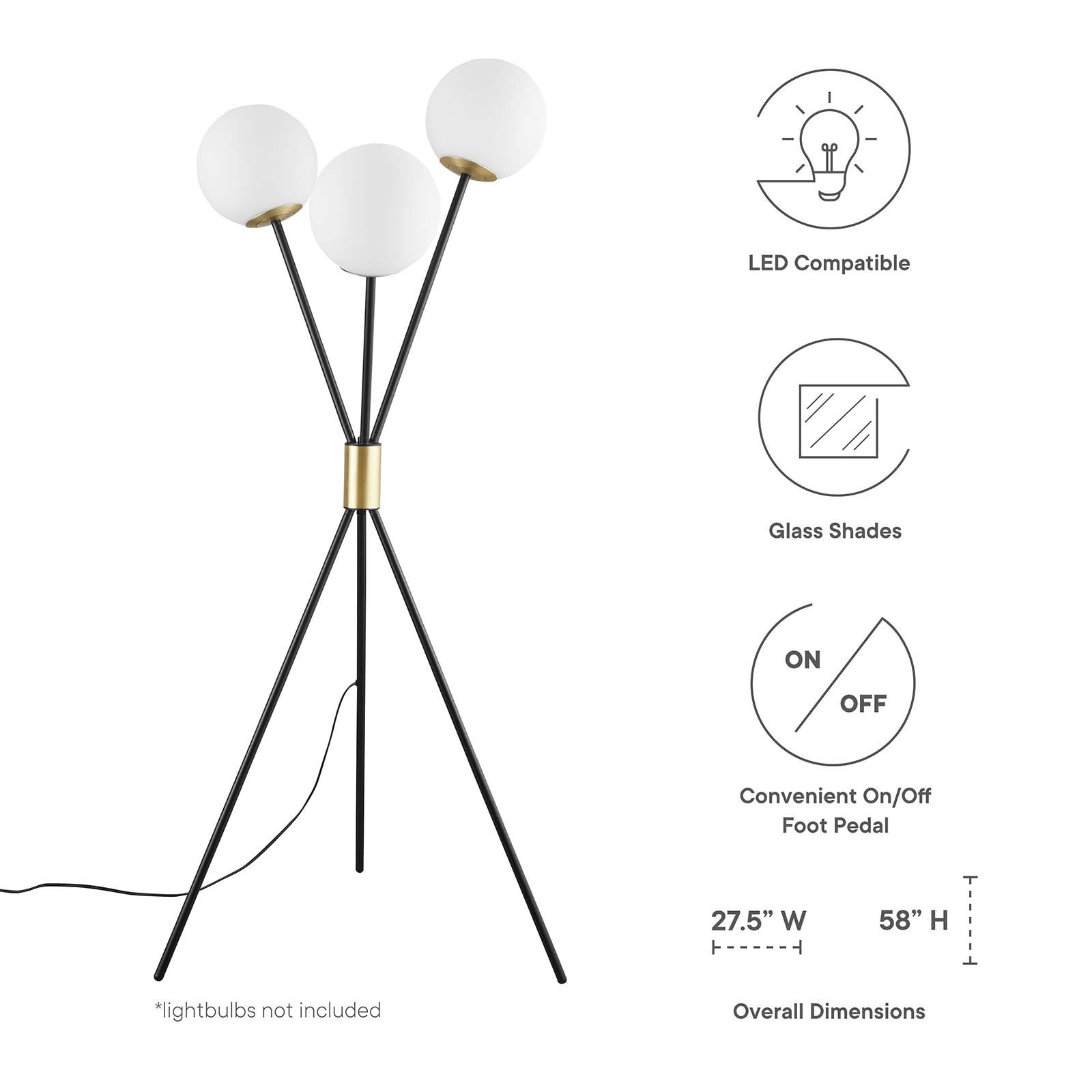 Vera 3-Light Floor Lamp - East Shore Modern Home Furnishings