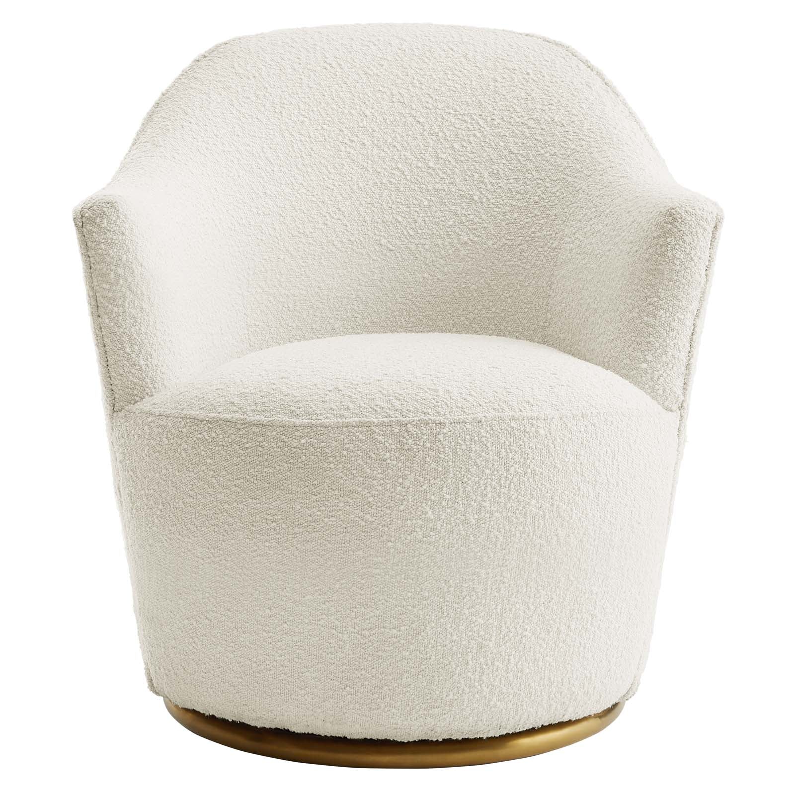 Nora Boucle Upholstered Swivel Chair - East Shore Modern Home Furnishings