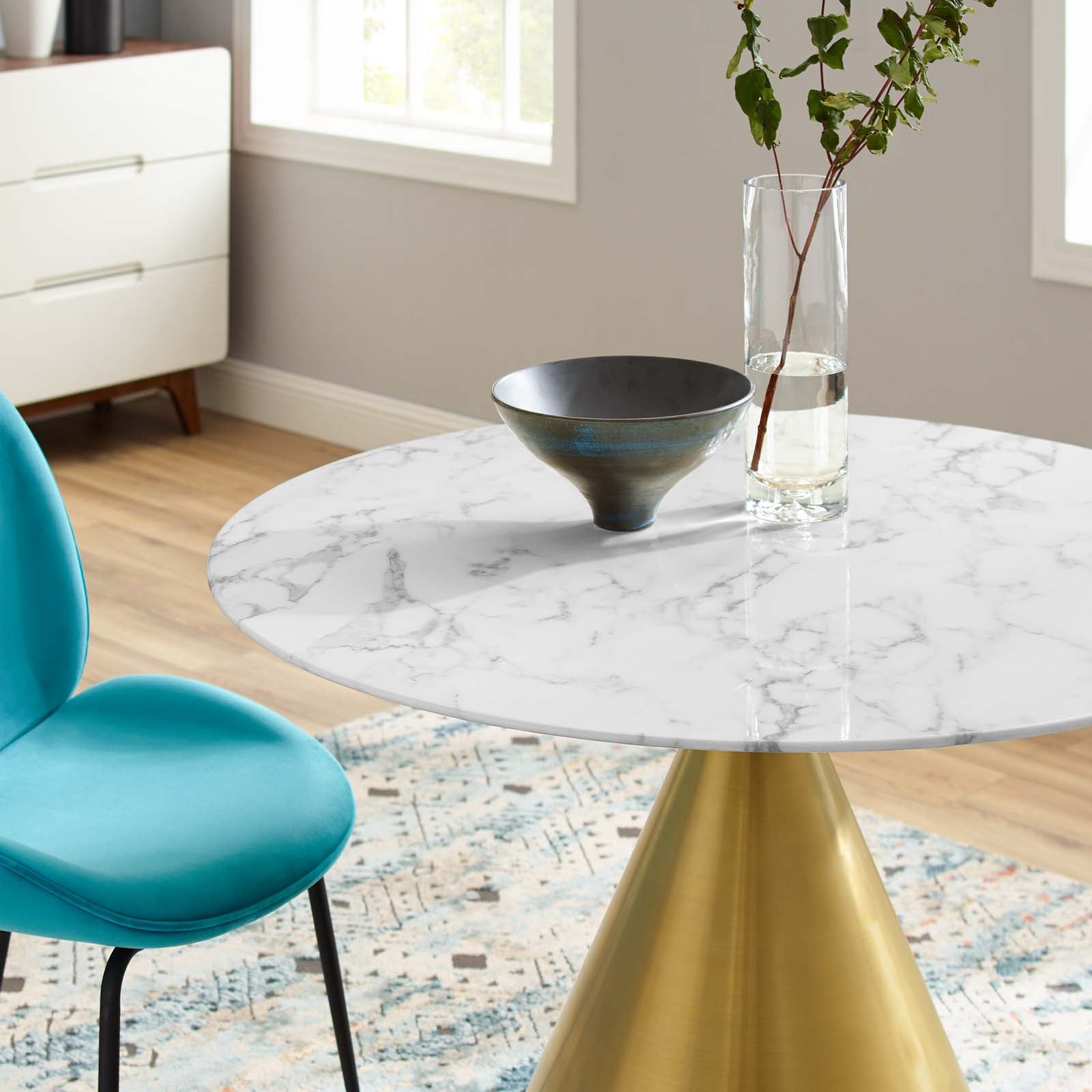 Tupelo 40" Artificial Marble Dining Table - East Shore Modern Home Furnishings