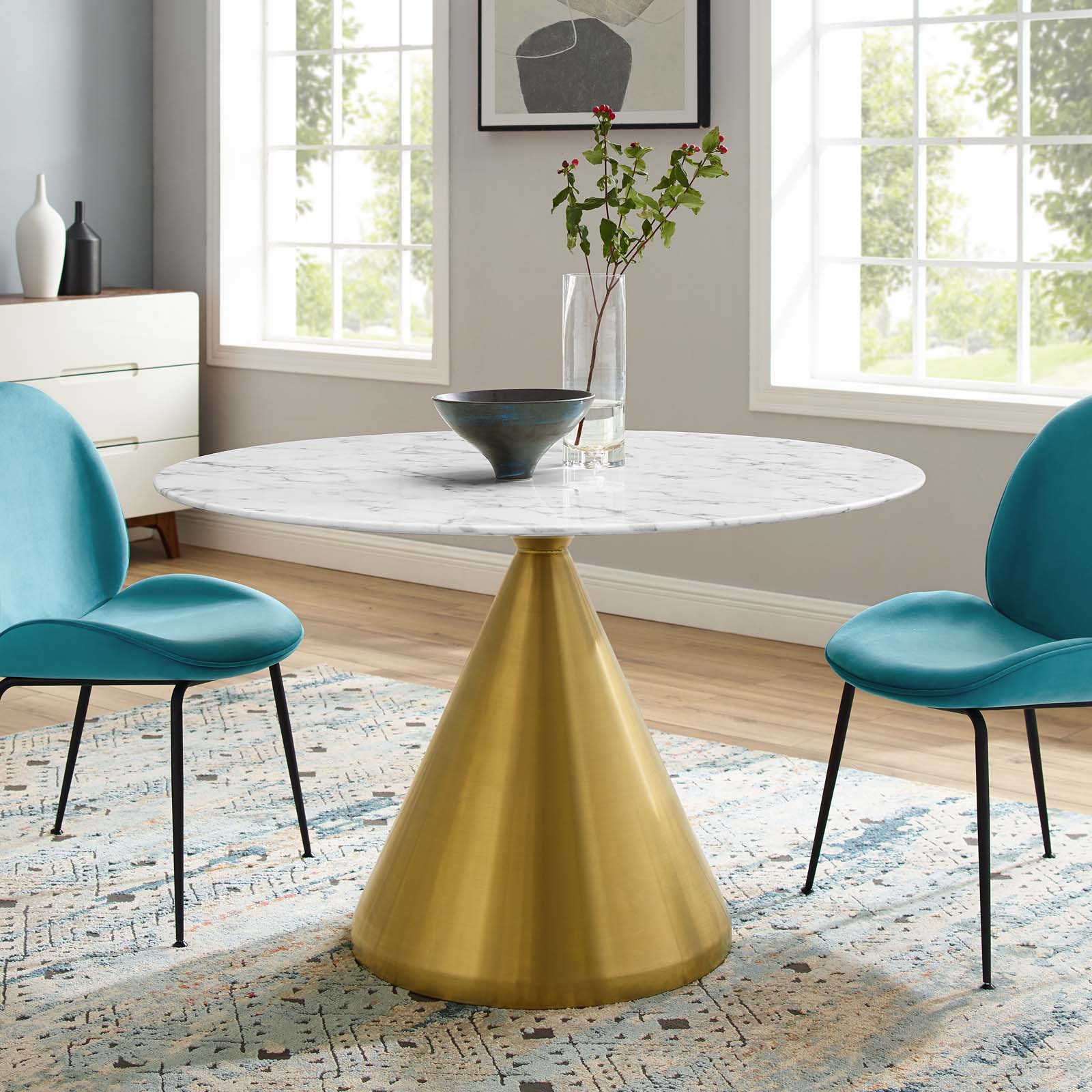 Tupelo 47" Artificial Marble Dining Table - East Shore Modern Home Furnishings