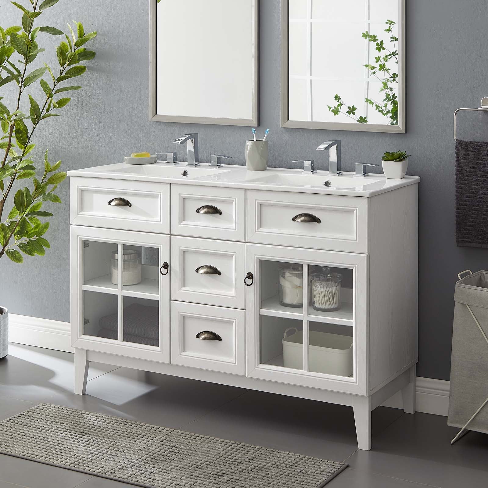 Isle 48" Double Bathroom Vanity Cabinet - East Shore Modern Home Furnishings