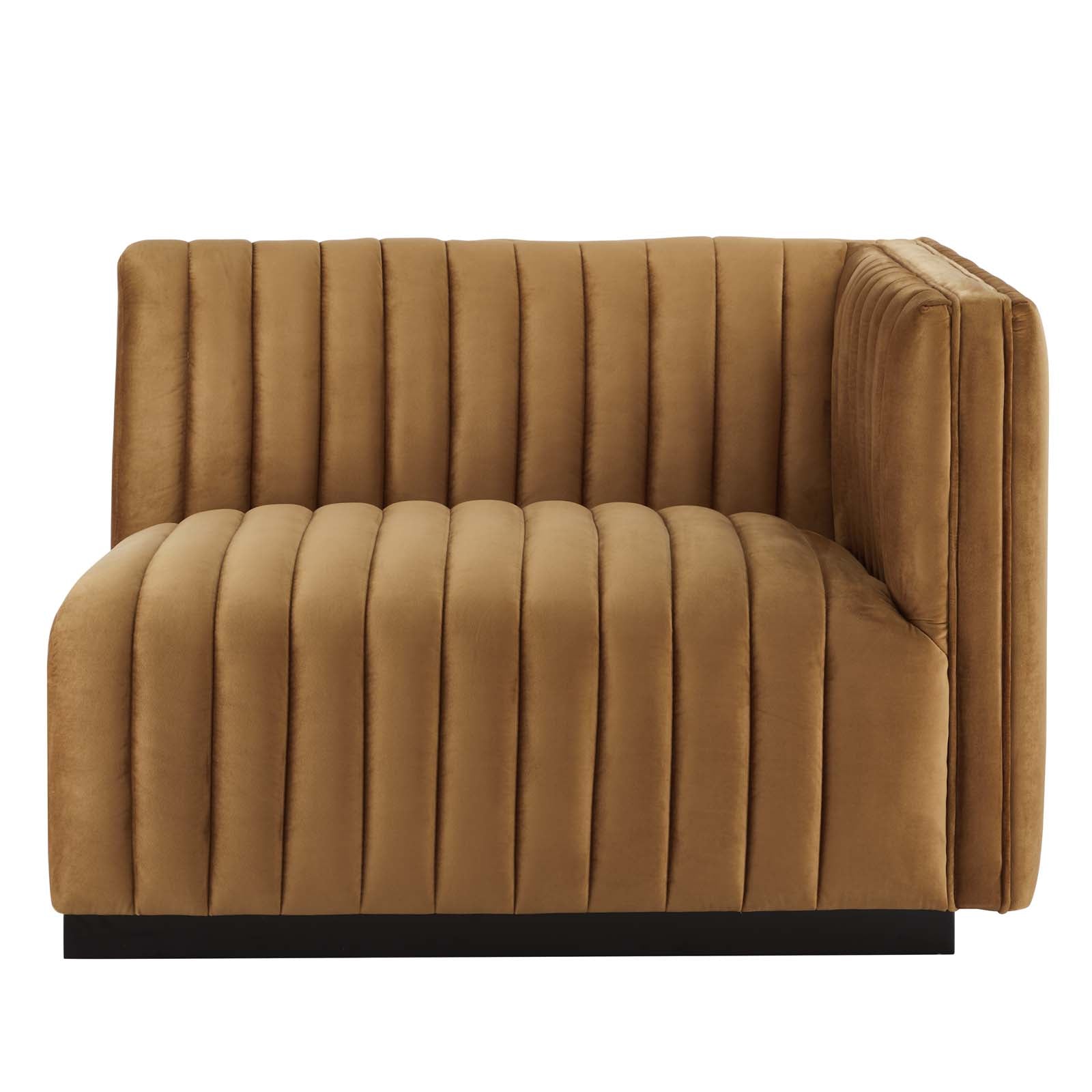 Conjure Channel Tufted Performance Velvet Right-Arm Chair