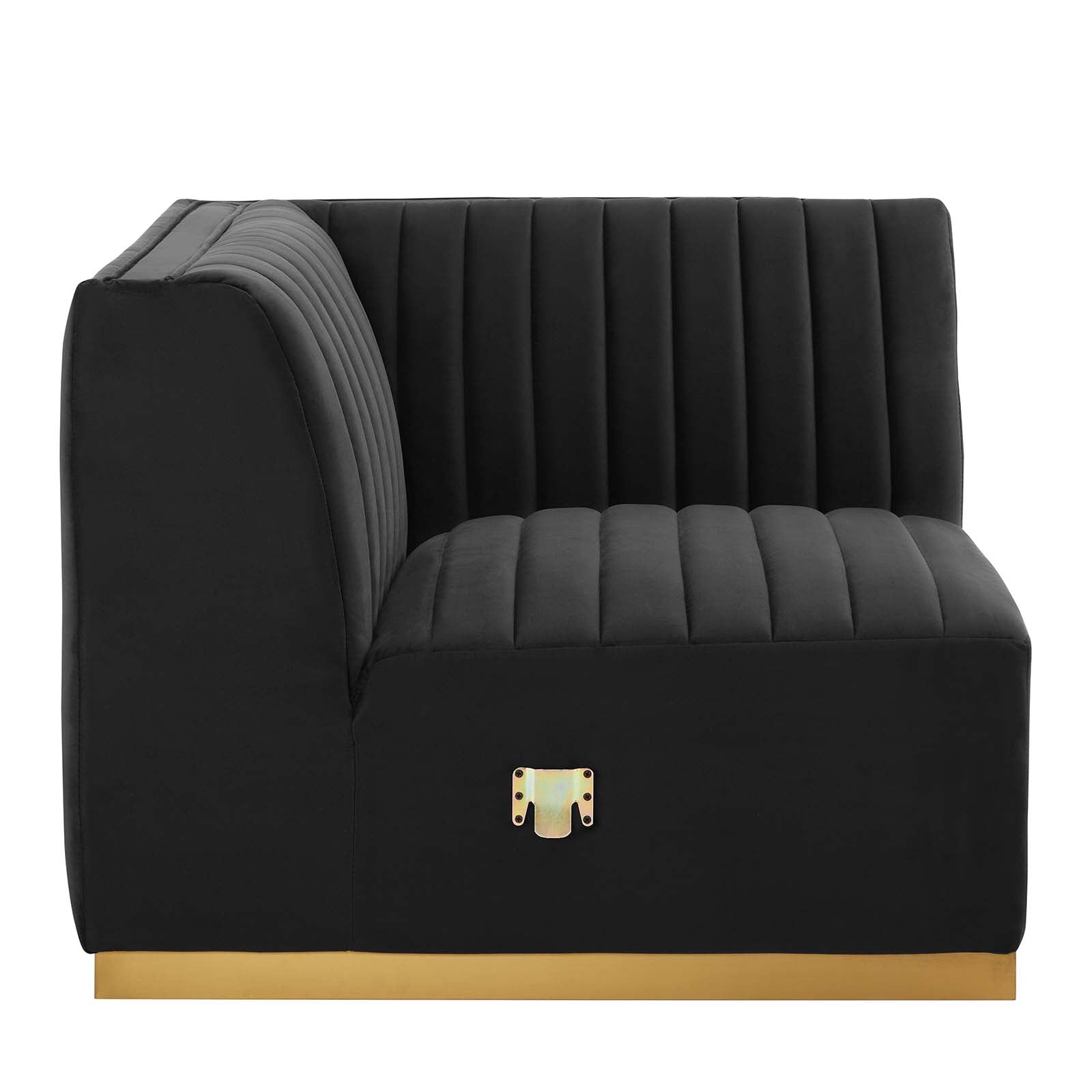 Conjure Channel Tufted Performance Velvet Left Corner Chair - East Shore Modern Home Furnishings