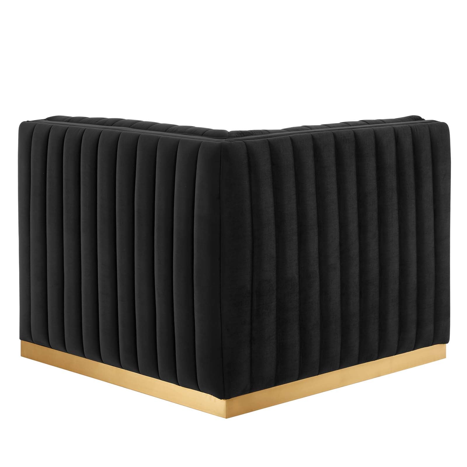 Conjure Channel Tufted Performance Velvet Left Corner Chair - East Shore Modern Home Furnishings