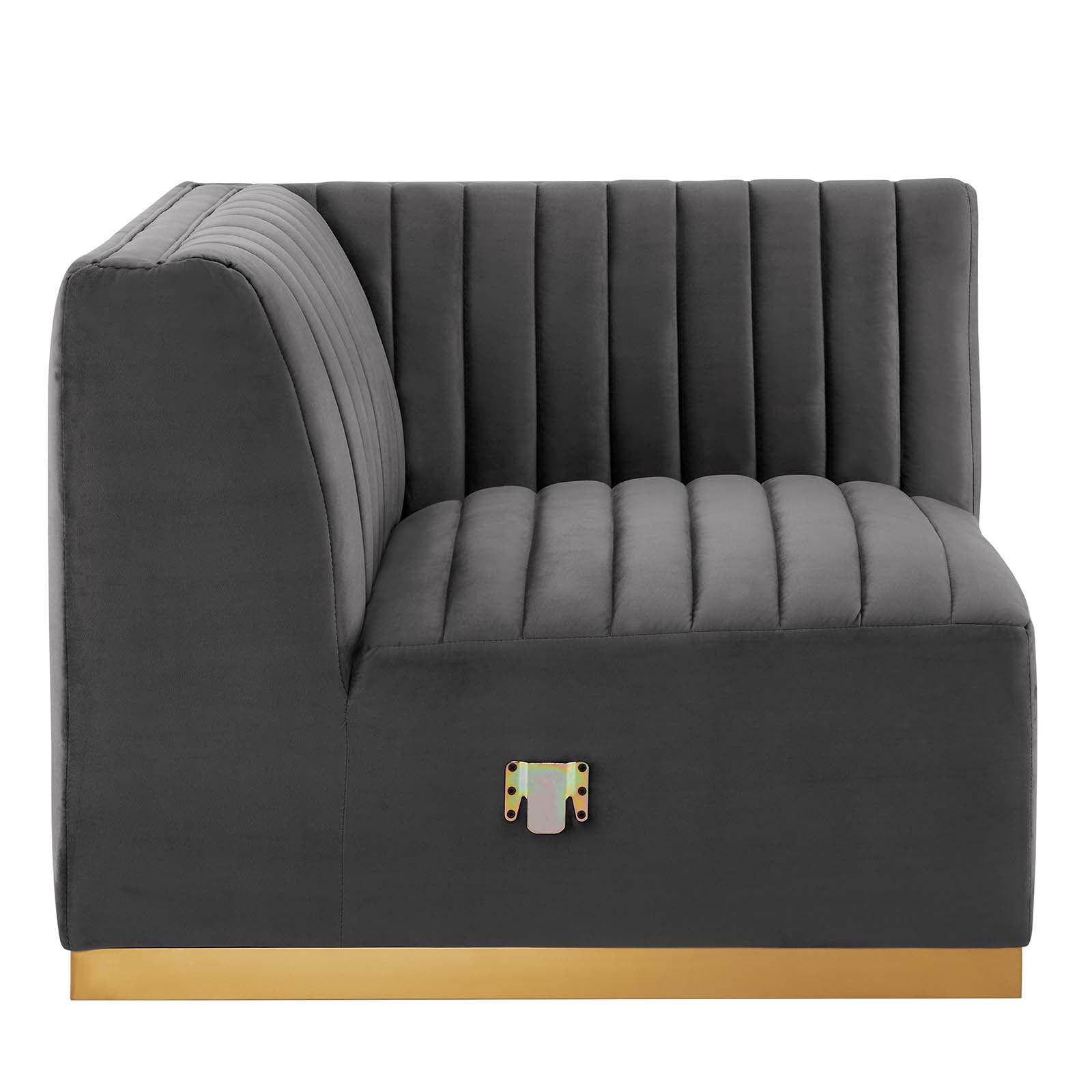 Conjure Channel Tufted Performance Velvet Left Corner Chair - East Shore Modern Home Furnishings