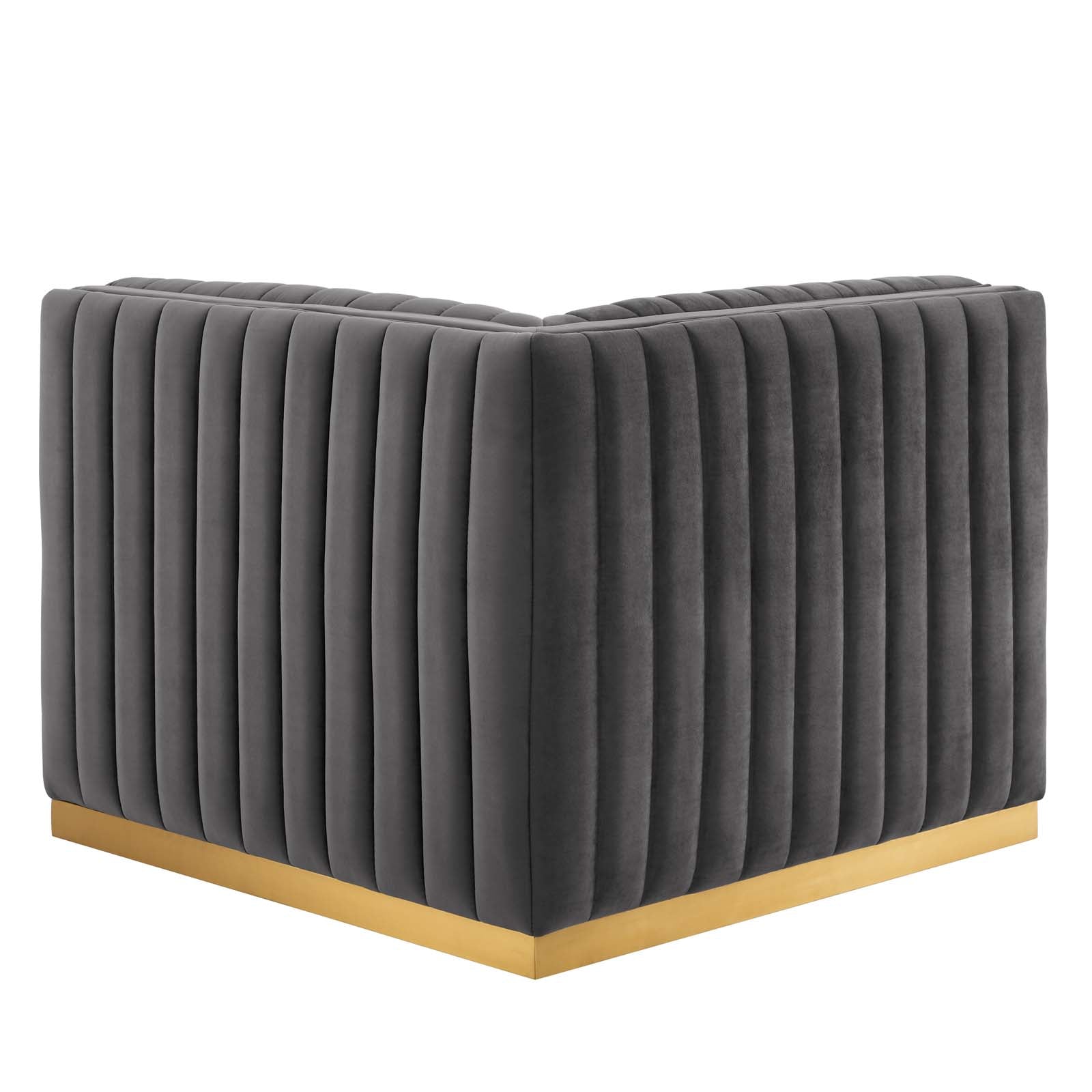 Conjure Channel Tufted Performance Velvet Left Corner Chair - East Shore Modern Home Furnishings