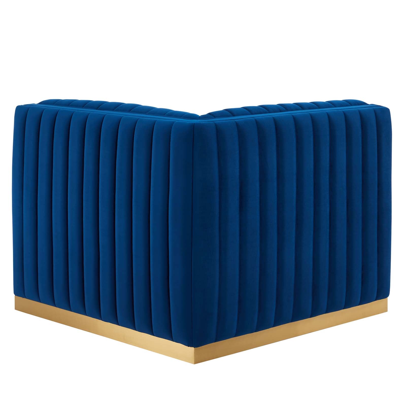 Conjure Channel Tufted Performance Velvet Left Corner Chair - East Shore Modern Home Furnishings