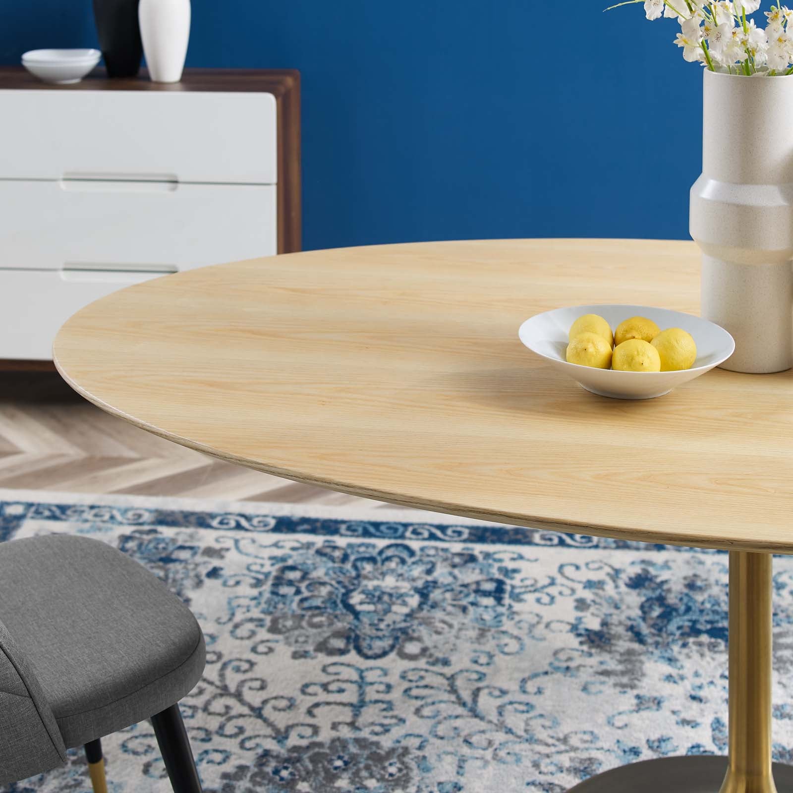 Lippa 78" Oval Wood Dining Table