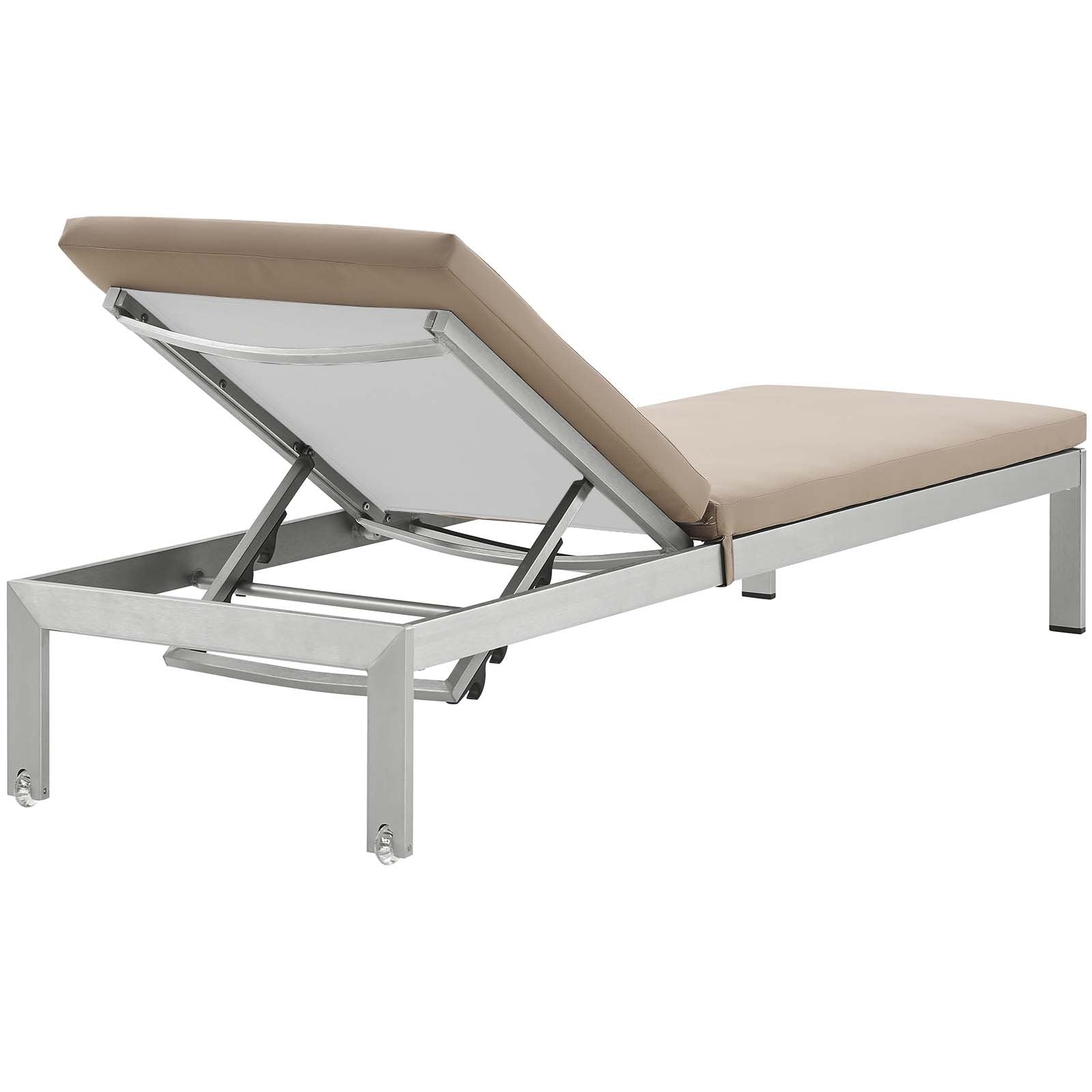 Shore Outdoor Patio Aluminum Chaise with Cushions - East Shore Modern Home Furnishings