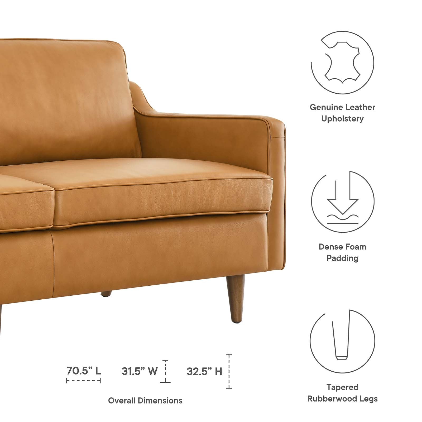 Impart Genuine Leather Sofa - East Shore Modern Home Furnishings