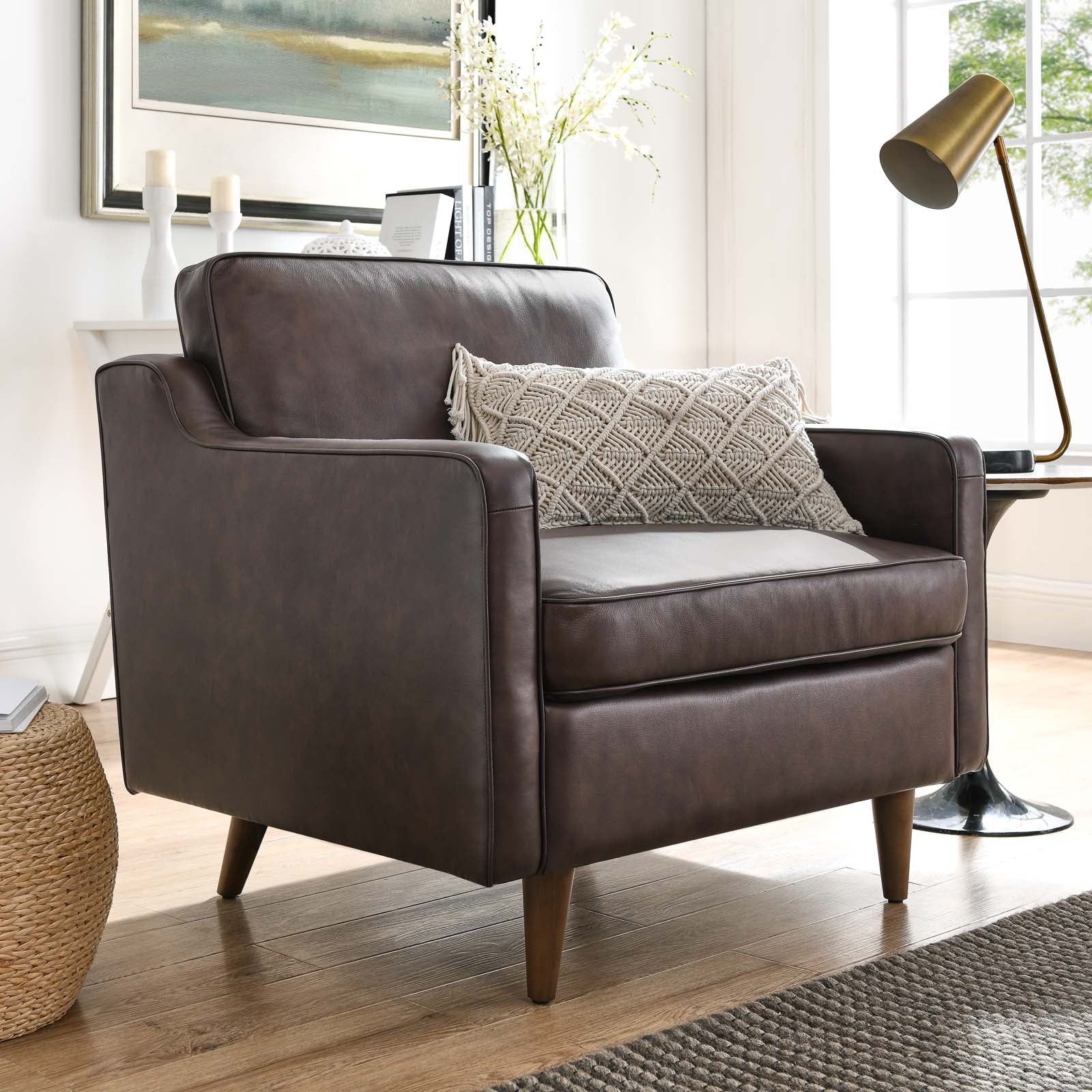 Impart Genuine Leather Armchair - East Shore Modern Home Furnishings