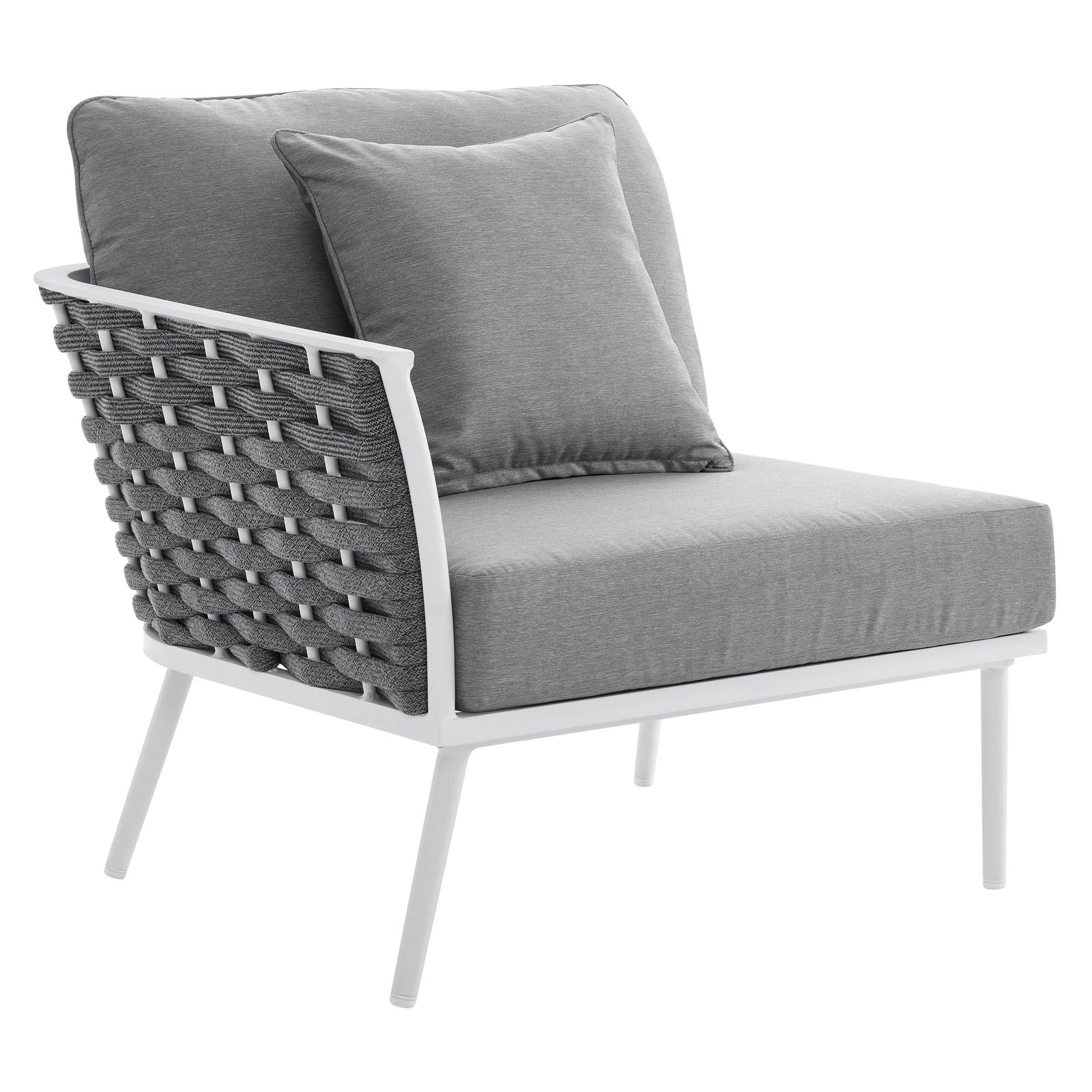 Stance Outdoor Patio Aluminum Left-Facing Armchair - East Shore Modern Home Furnishings