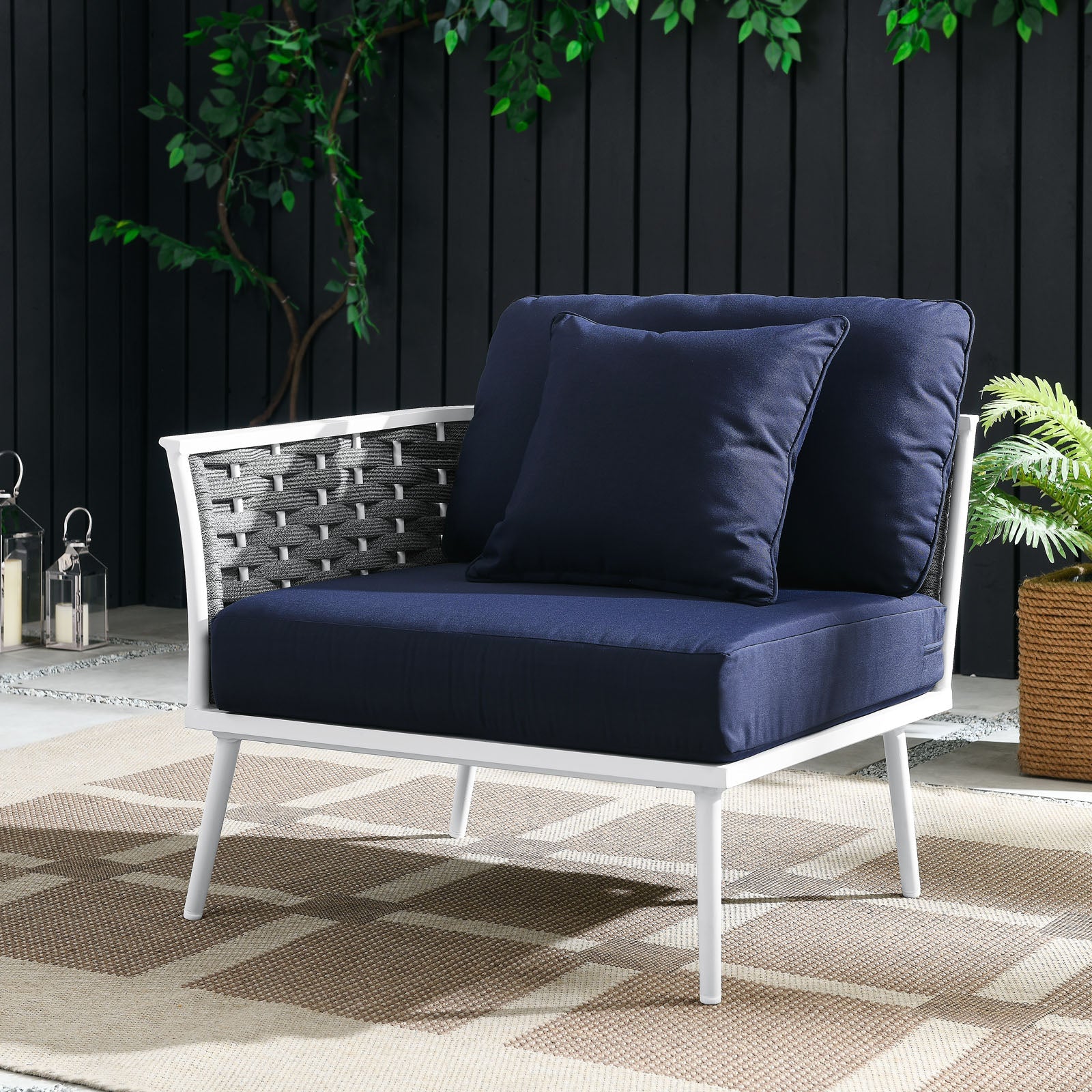 Stance Outdoor Patio Aluminum Left-Facing Armchair - East Shore Modern Home Furnishings