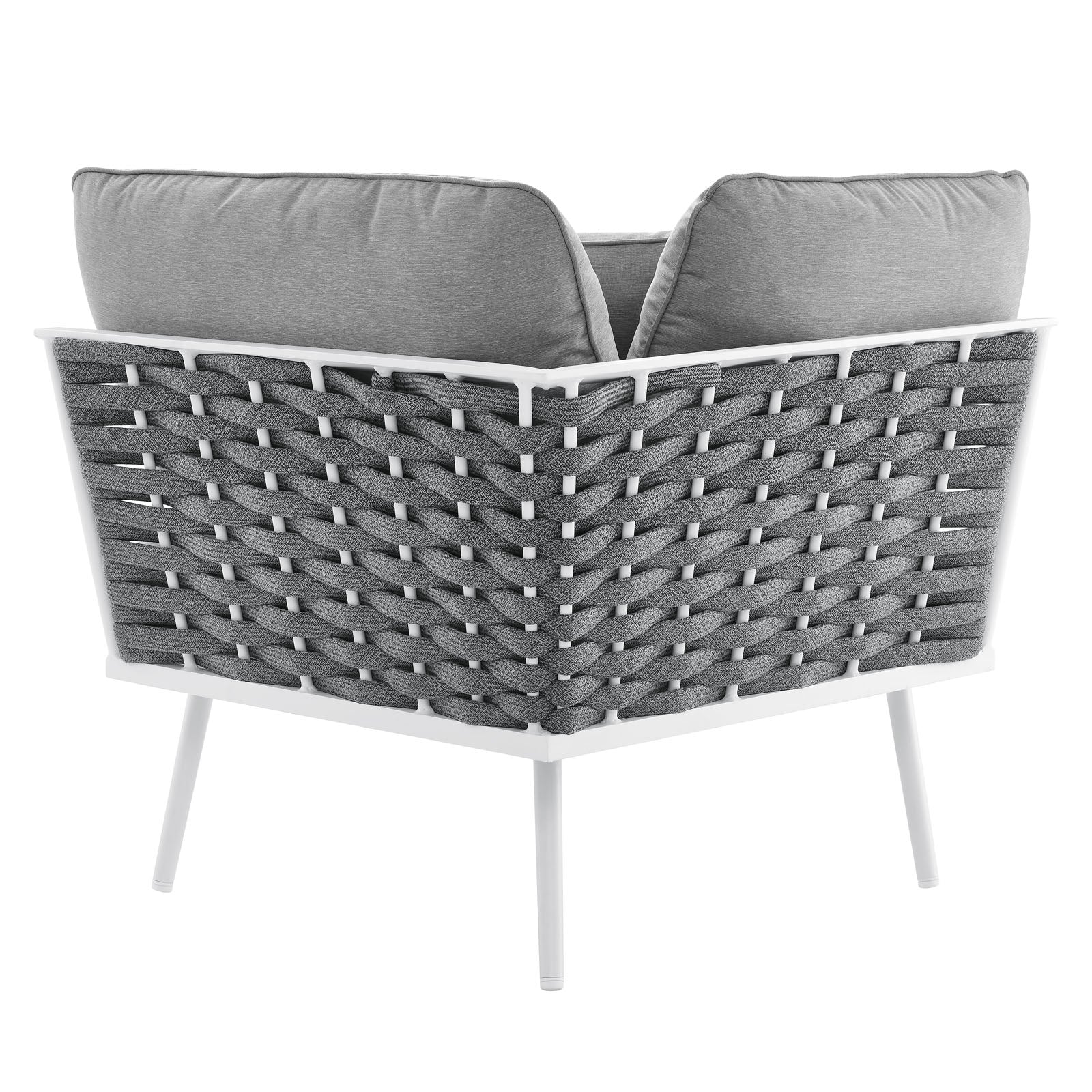 Stance Outdoor Patio Aluminum Corner Chair - East Shore Modern Home Furnishings