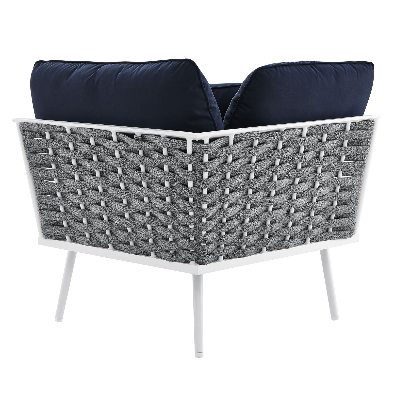 Stance Outdoor Patio Aluminum Corner Chair - East Shore Modern Home Furnishings