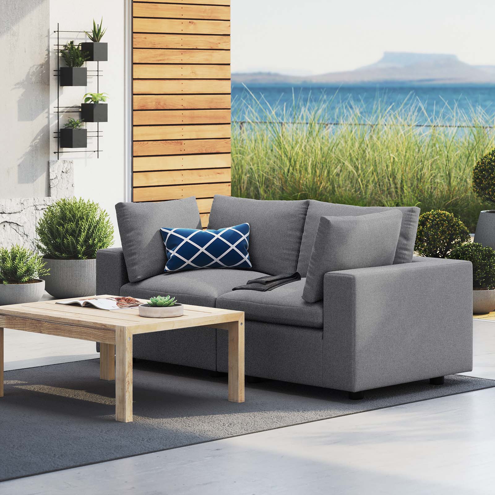 Commix Outdoor Patio Sunbrella® Outdoor Patio Loveseat - East Shore Modern Home Furnishings