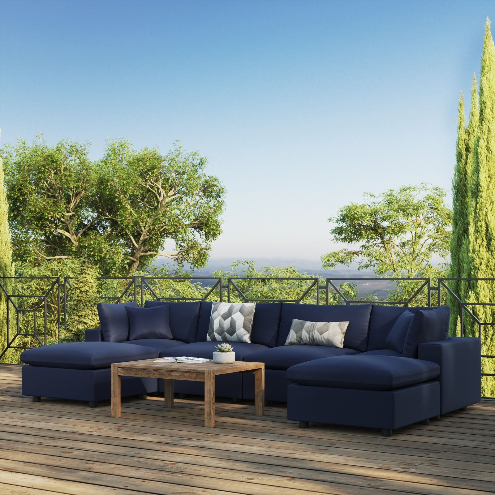 Commix 6-Piece Outdoor Patio Sectional Sofa