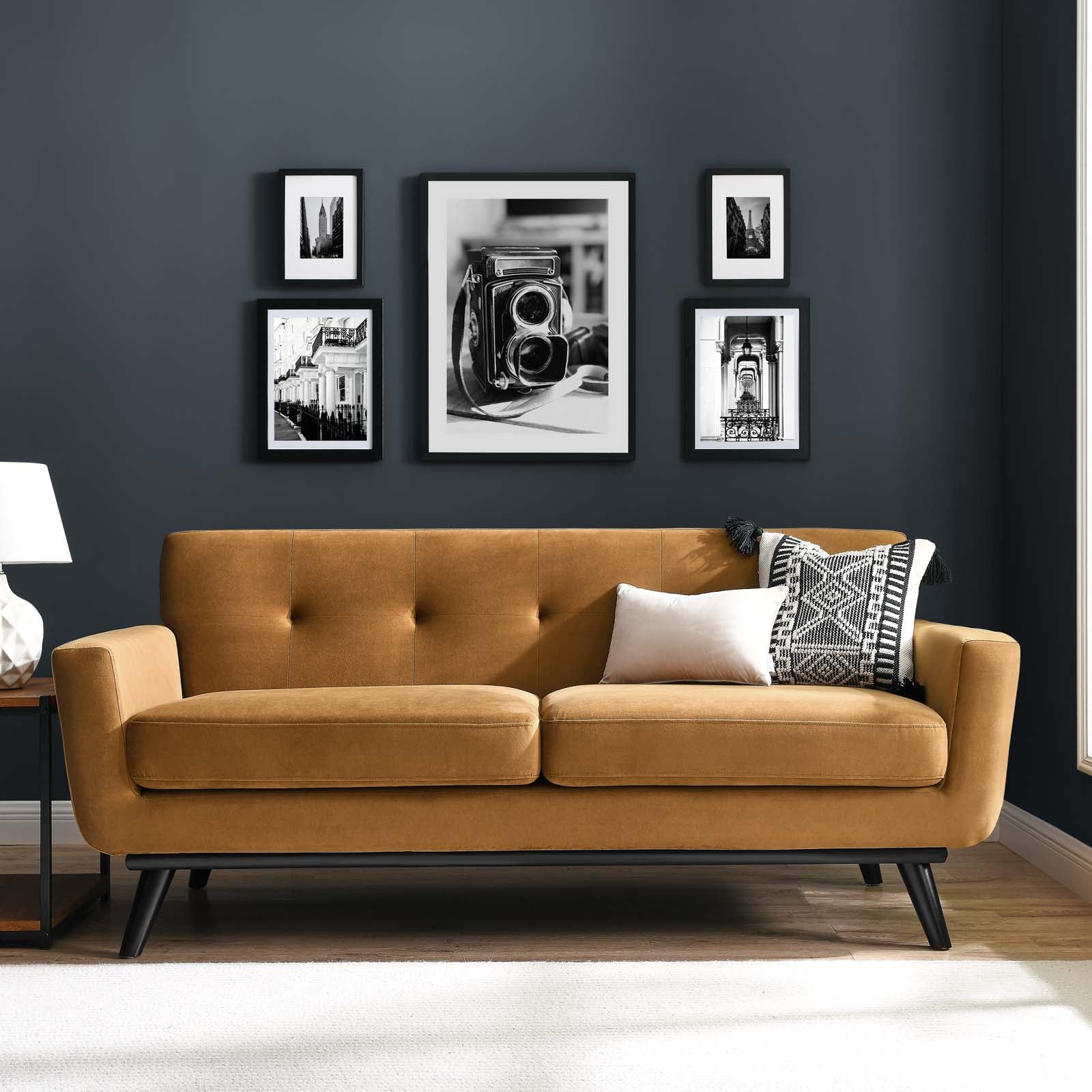 Engage Performance Velvet Loveseat - East Shore Modern Home Furnishings