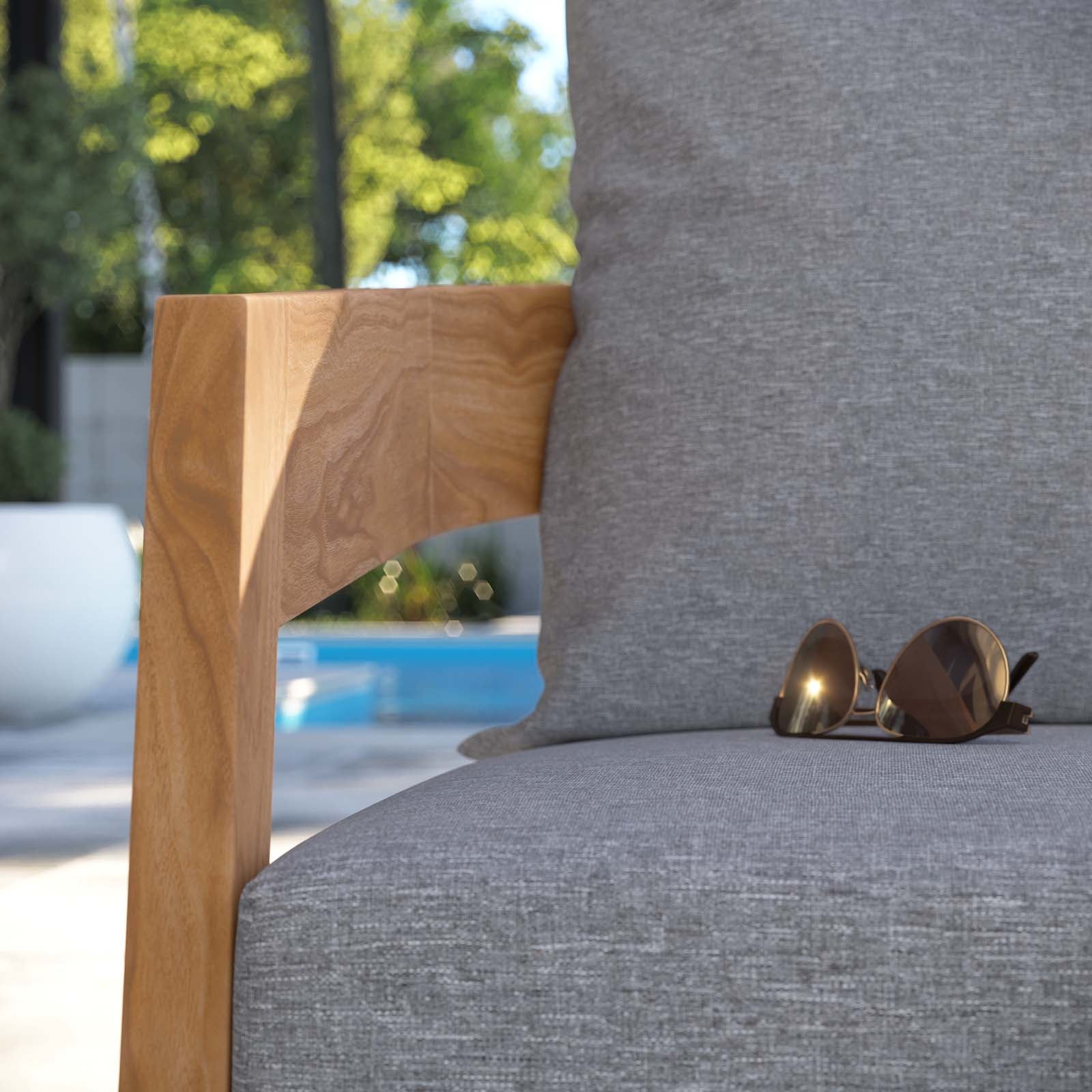 Brisbane Teak Wood Outdoor Patio Armchair - East Shore Modern Home Furnishings