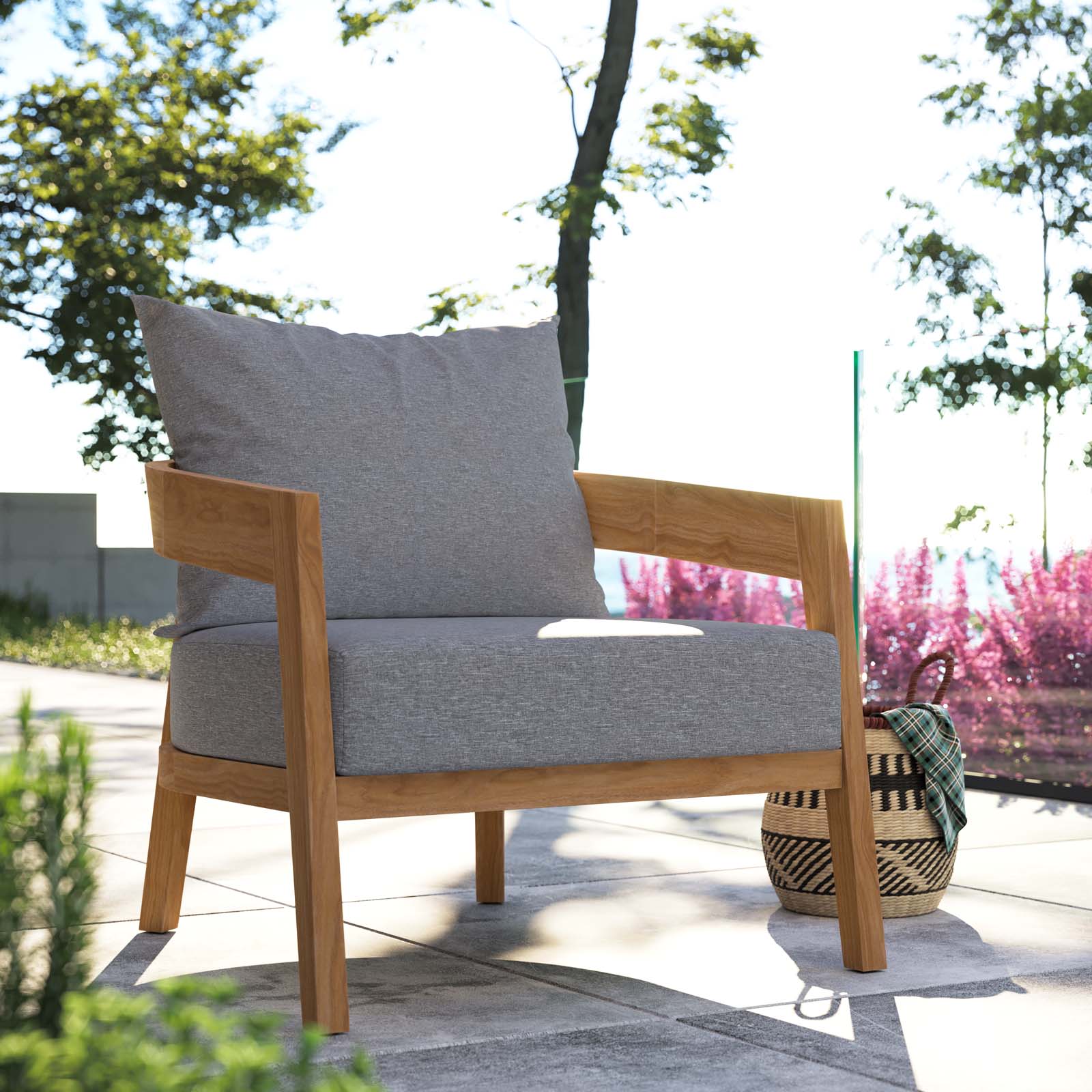 Brisbane Teak Wood Outdoor Patio Armchair - East Shore Modern Home Furnishings