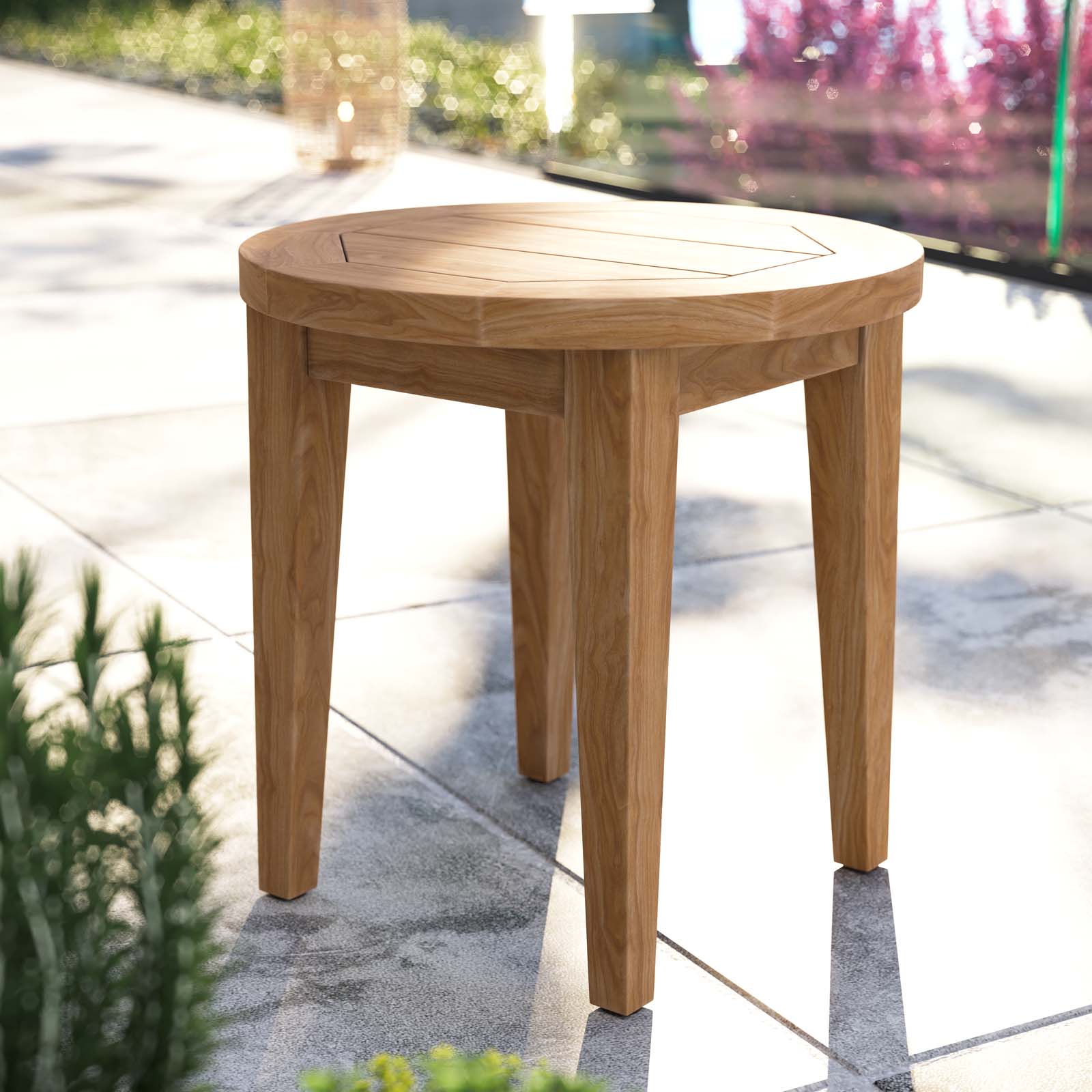 Brisbane Teak Wood Outdoor Patio Side Table - East Shore Modern Home Furnishings