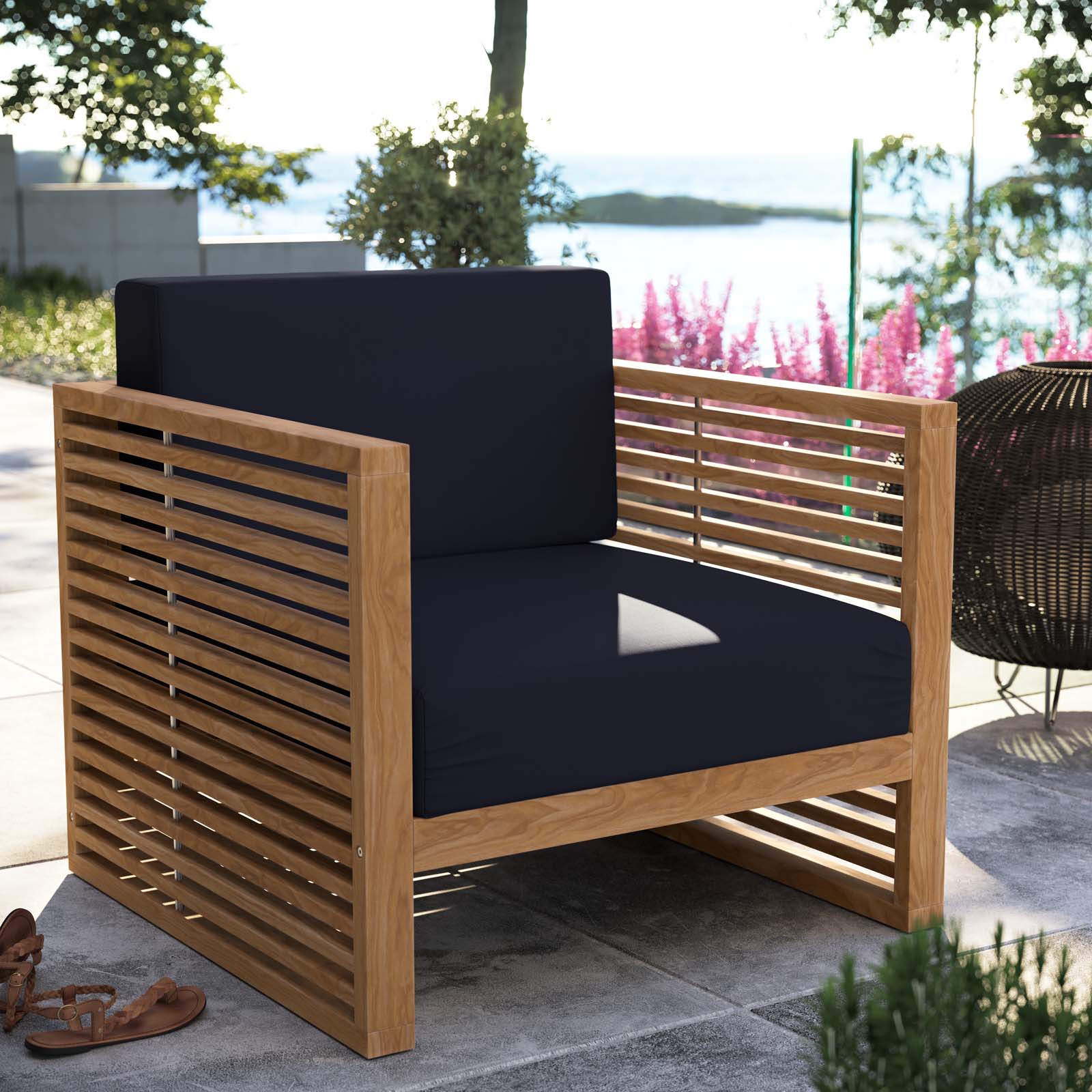 Carlsbad Teak Wood Outdoor Patio Armchair - East Shore Modern Home Furnishings