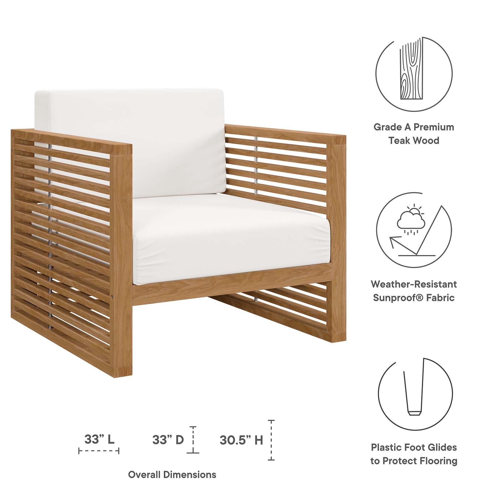 Carlsbad Teak Wood Outdoor Patio Armchair - East Shore Modern Home Furnishings